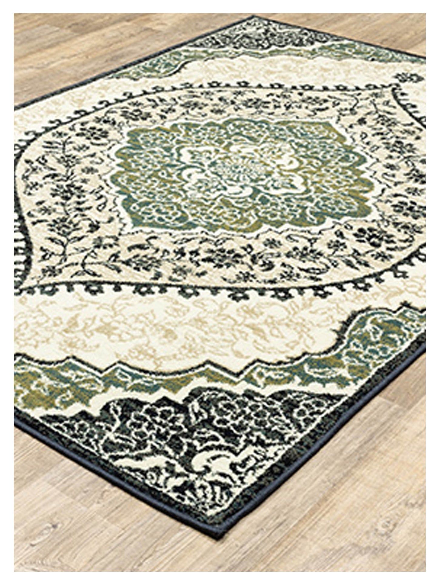 Oriental Weavers Evandale 9850B Ivory Navy Traditional Machinemade Rug