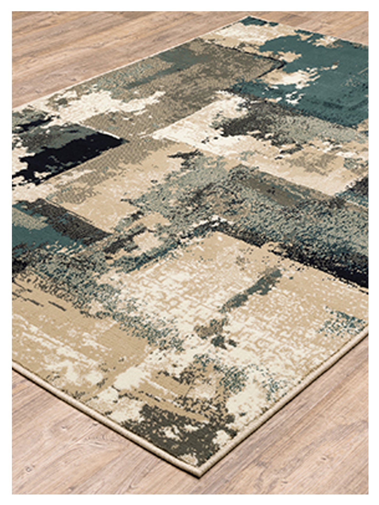 Oriental Weavers Evandale 9854A Beige Blue Contemporary Machinemade Rug