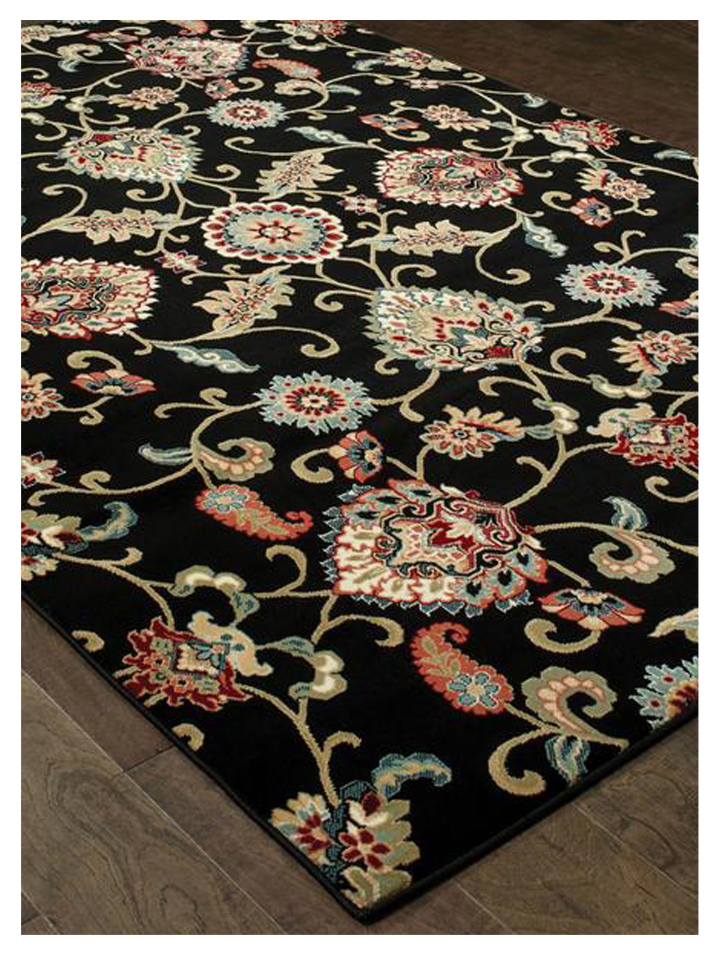 Oriental Weavers KASHAN 9946K Black Multi Casual Machinemade Rug