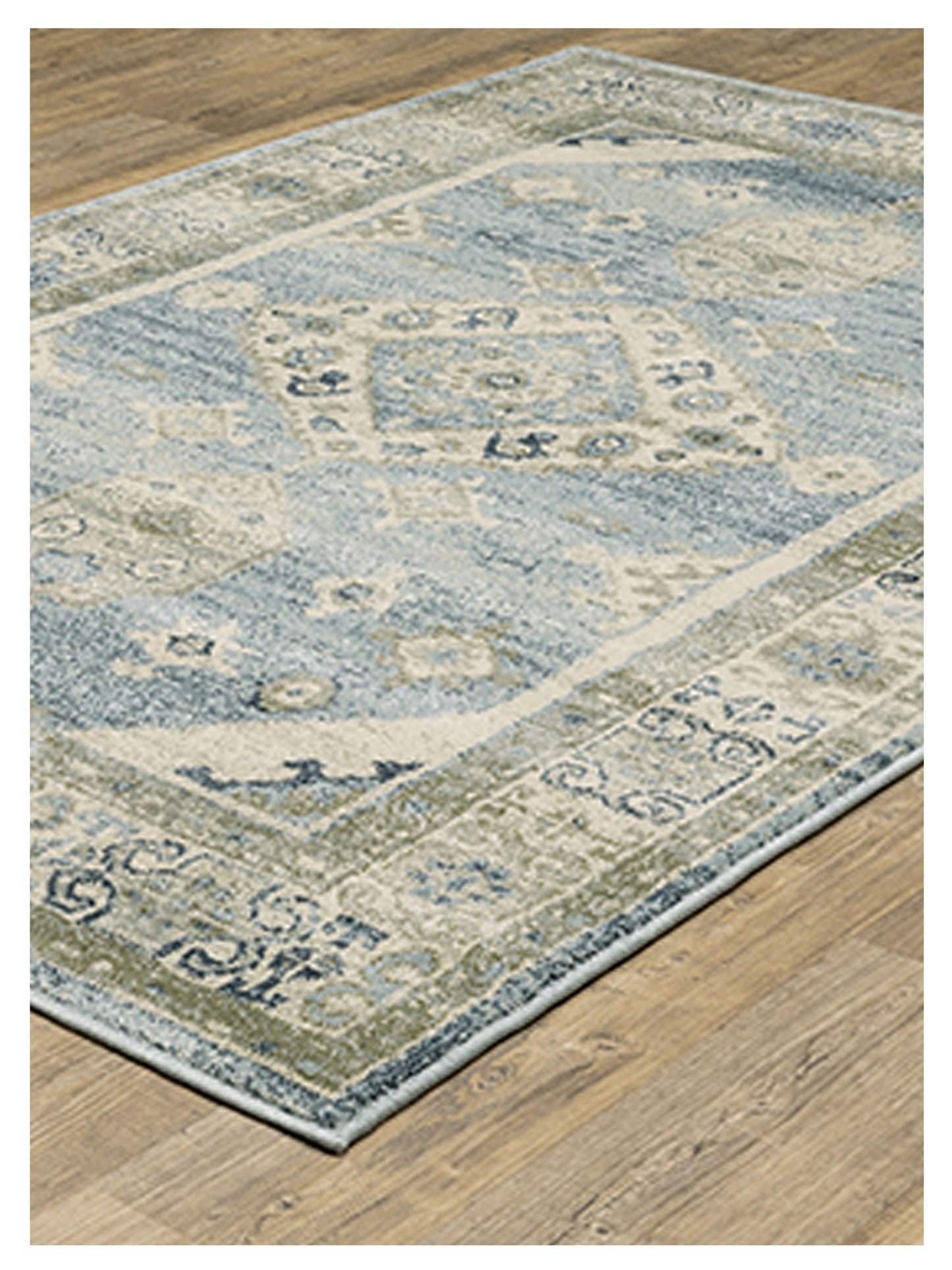 Oriental Weavers BRANSON BR03A Blue Beige Traditional Machinemade Rug