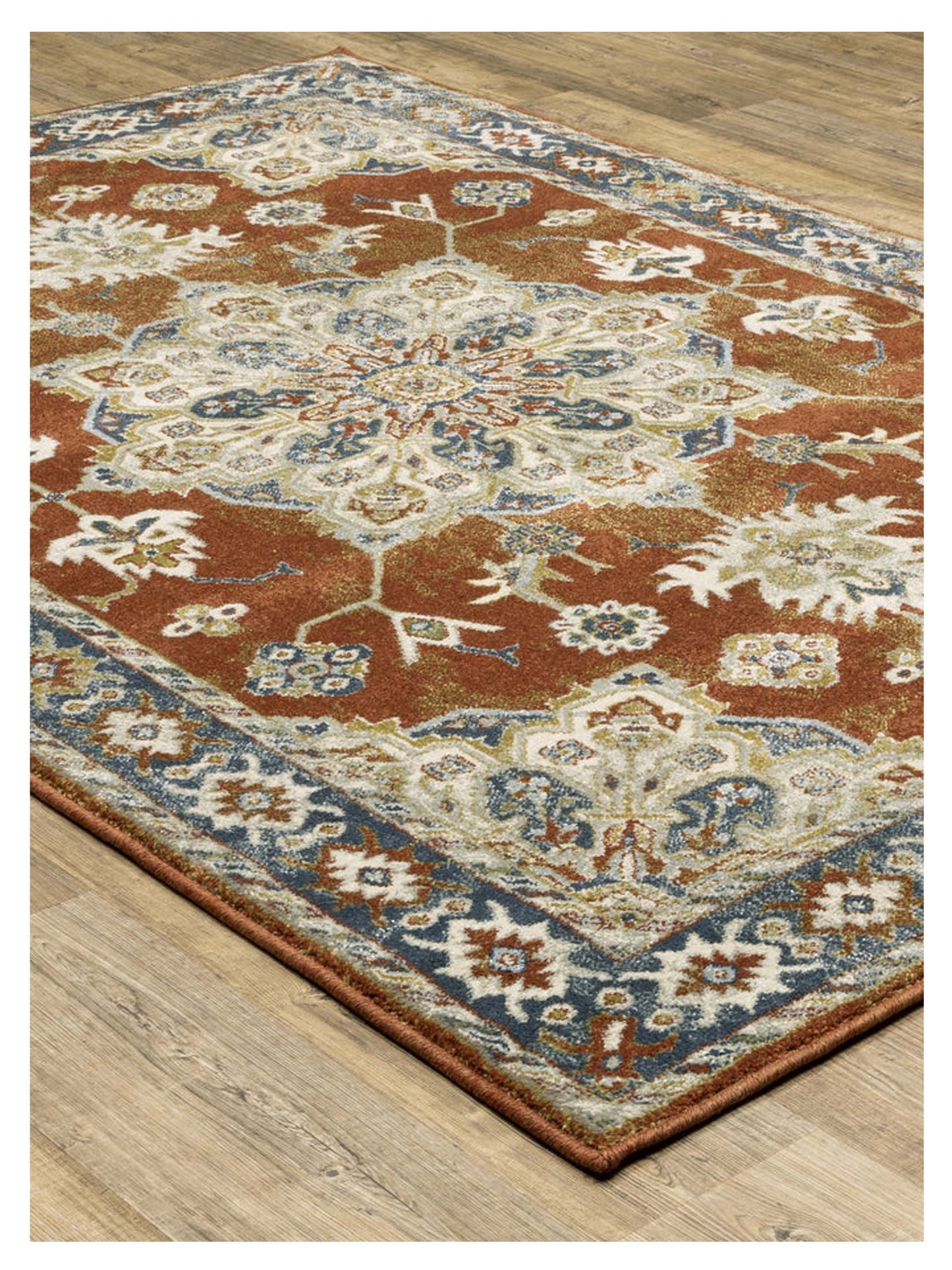 Oriental Weavers BRANSON BR04A Rust Beige Traditional Machinemade Rug