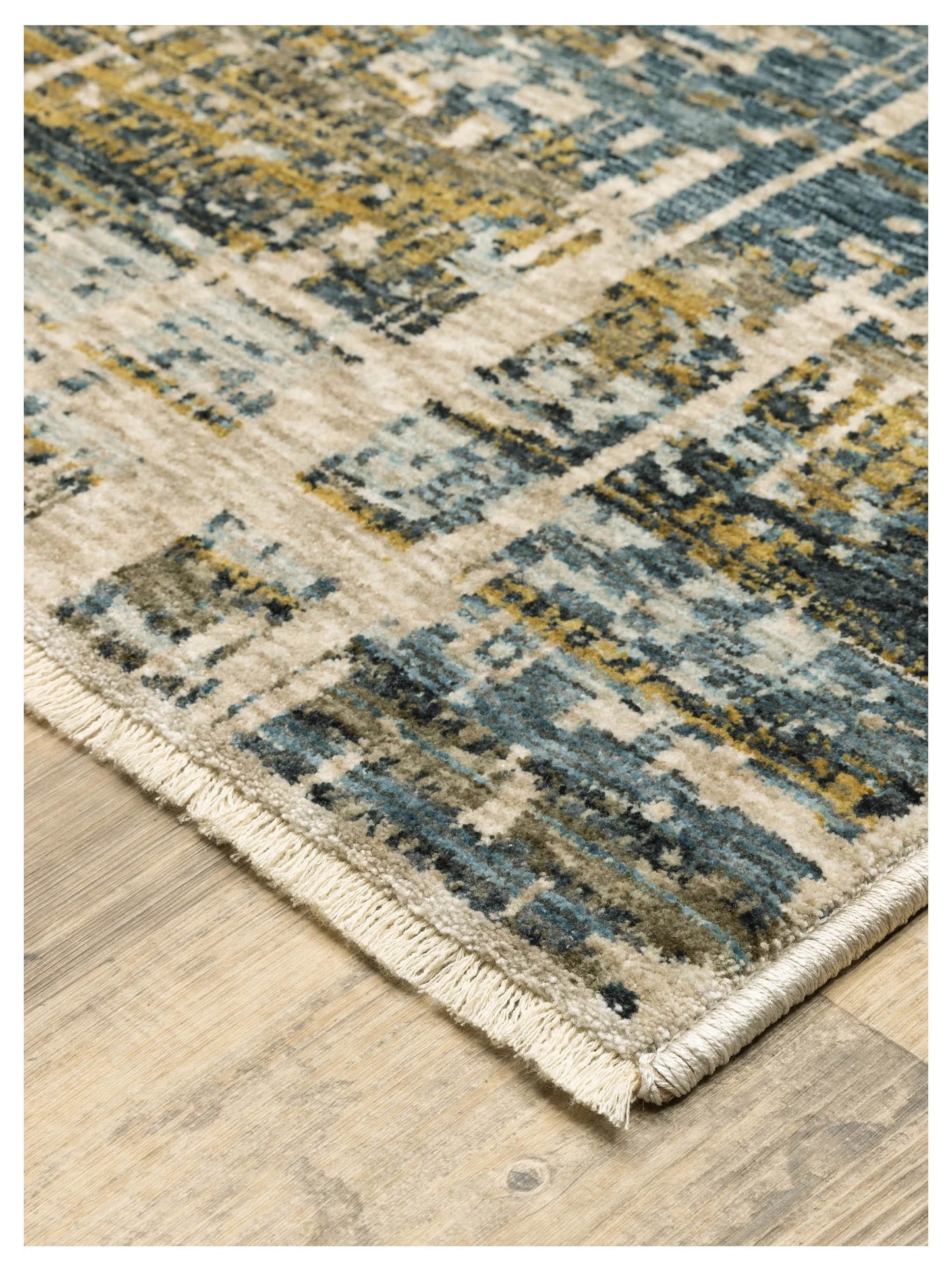 Oriental Weavers Hayden HAY05 Blue Gold Contemporary Machinemade Rug