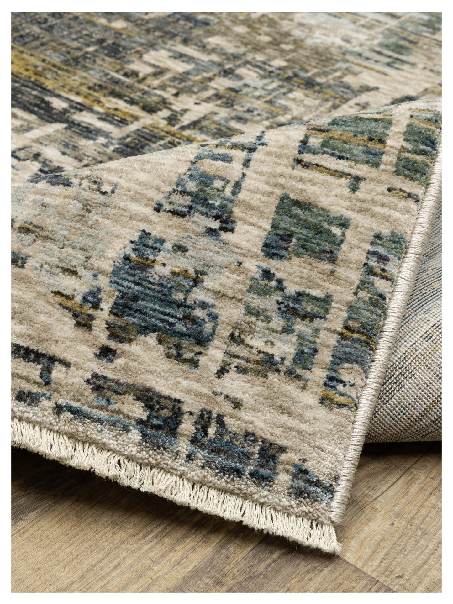 Oriental Weavers Hayden HAY05 Blue Gold Contemporary Machinemade Rug