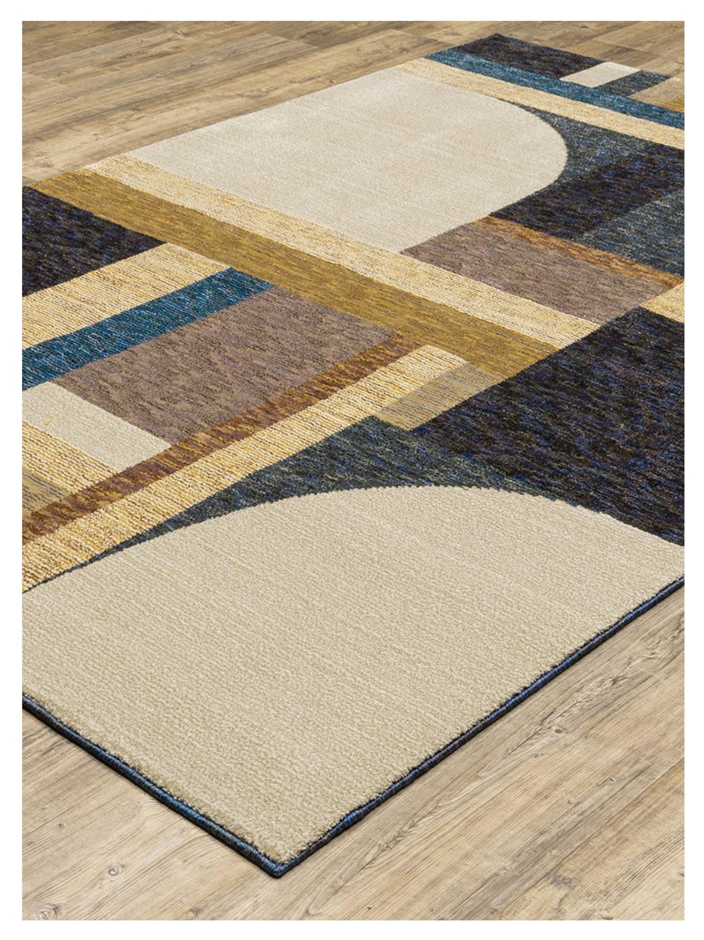 Oriental Weavers STRADA STR01 Gold Blue Contemporary Machinemade Rug