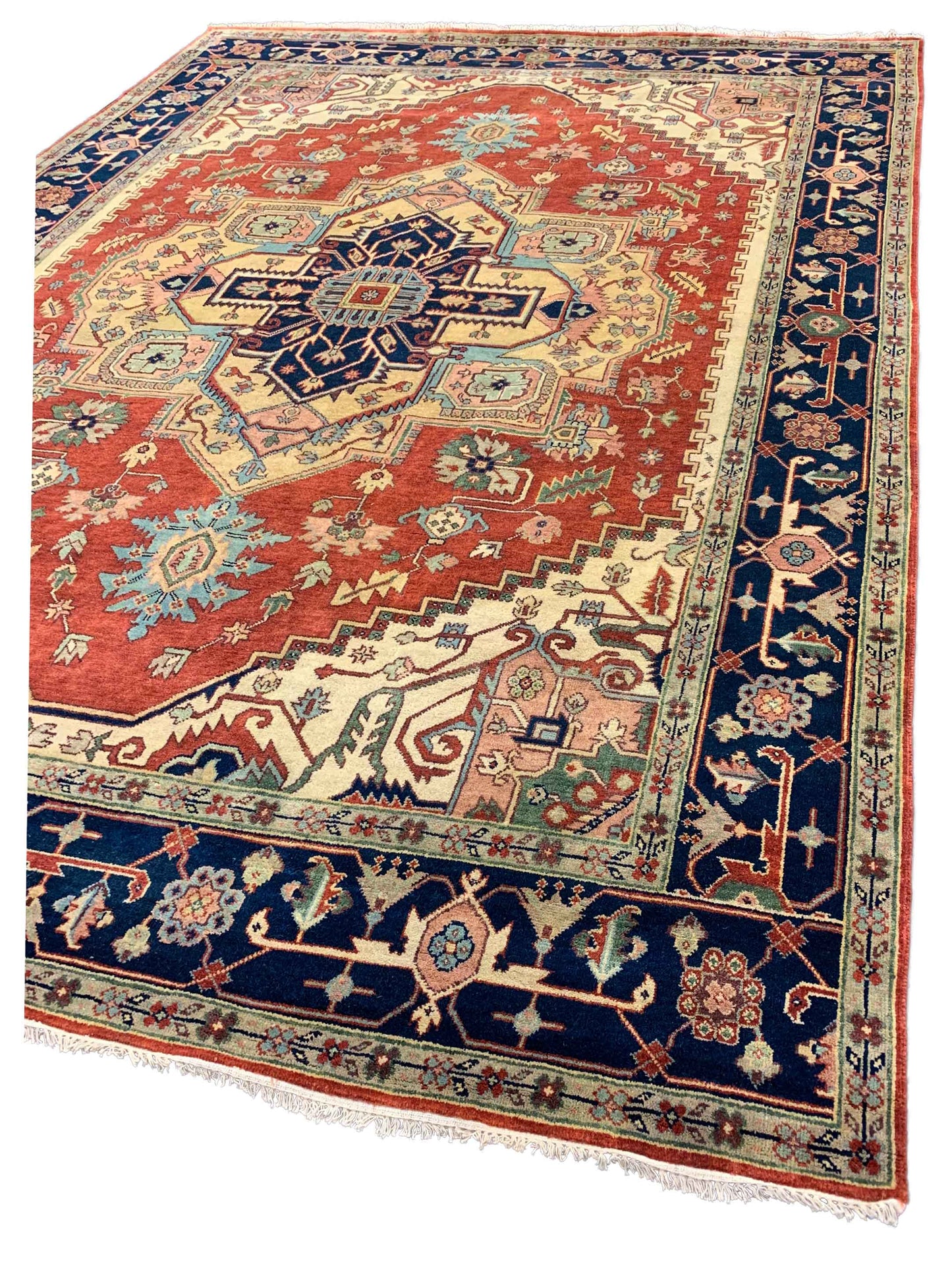 Artisan Helena  Rust Blue Traditional Knotted Rug