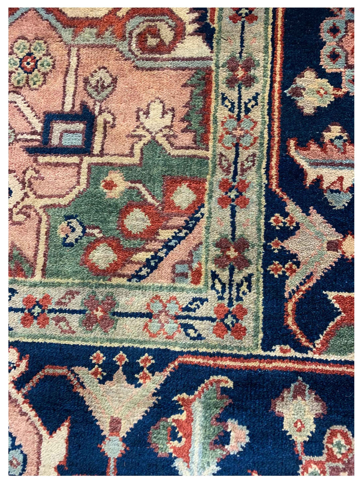 Artisan Helena  Rust Blue Traditional Knotted Rug