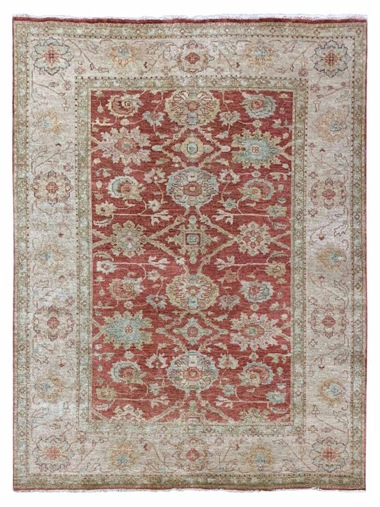 Artisan Priscilla Rust Ivory Traditional Knotted Rug - Rugs - Artisan - Atlanta Designer Rugs