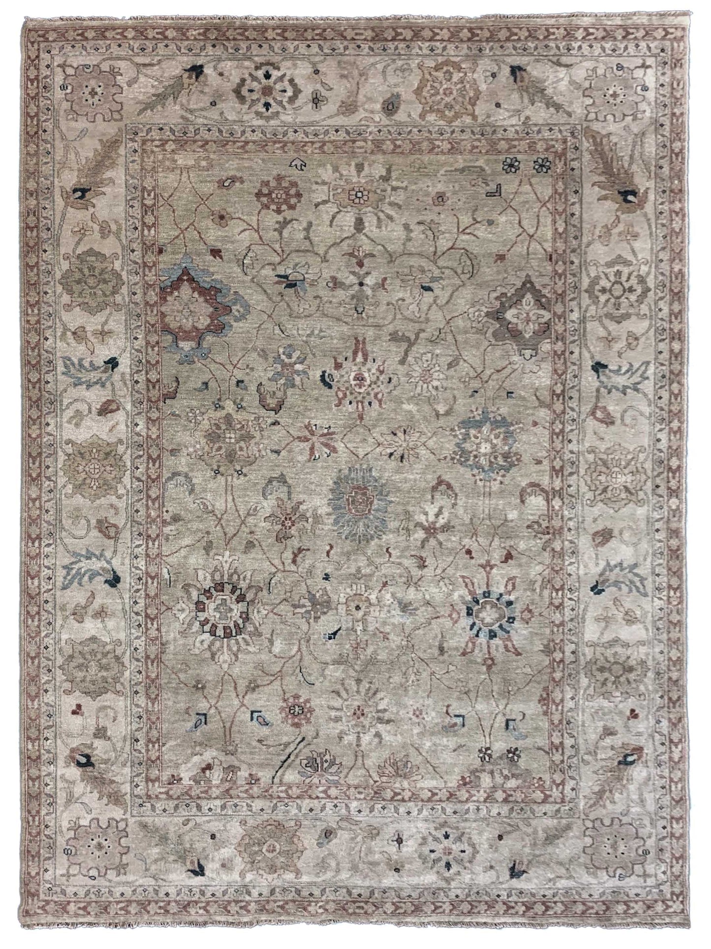 Artisan Priscilla Lt.Green Ivory Traditional Knotted Rug - Rugs - Artisan - Atlanta Designer Rugs