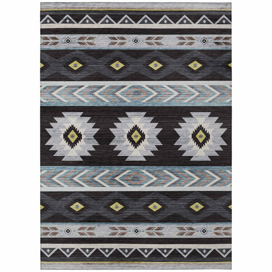 Dalyn Rugs Phoenix PH3 Black Southwestern Machinemade Rug