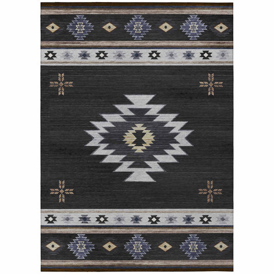 Dalyn Rugs Phoenix PH4 Black Southwestern Machinemade Rug