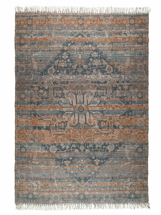 Limited PALMDALE PA - 352 DENIM ORANGE Kilim Woven Rug - Rugs - Limited - Atlanta Designer Rugs