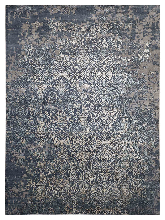 Artisan Bloom Sky Blue Transitional Knotted Rug - Rugs - Artisan - Atlanta Designer Rugs