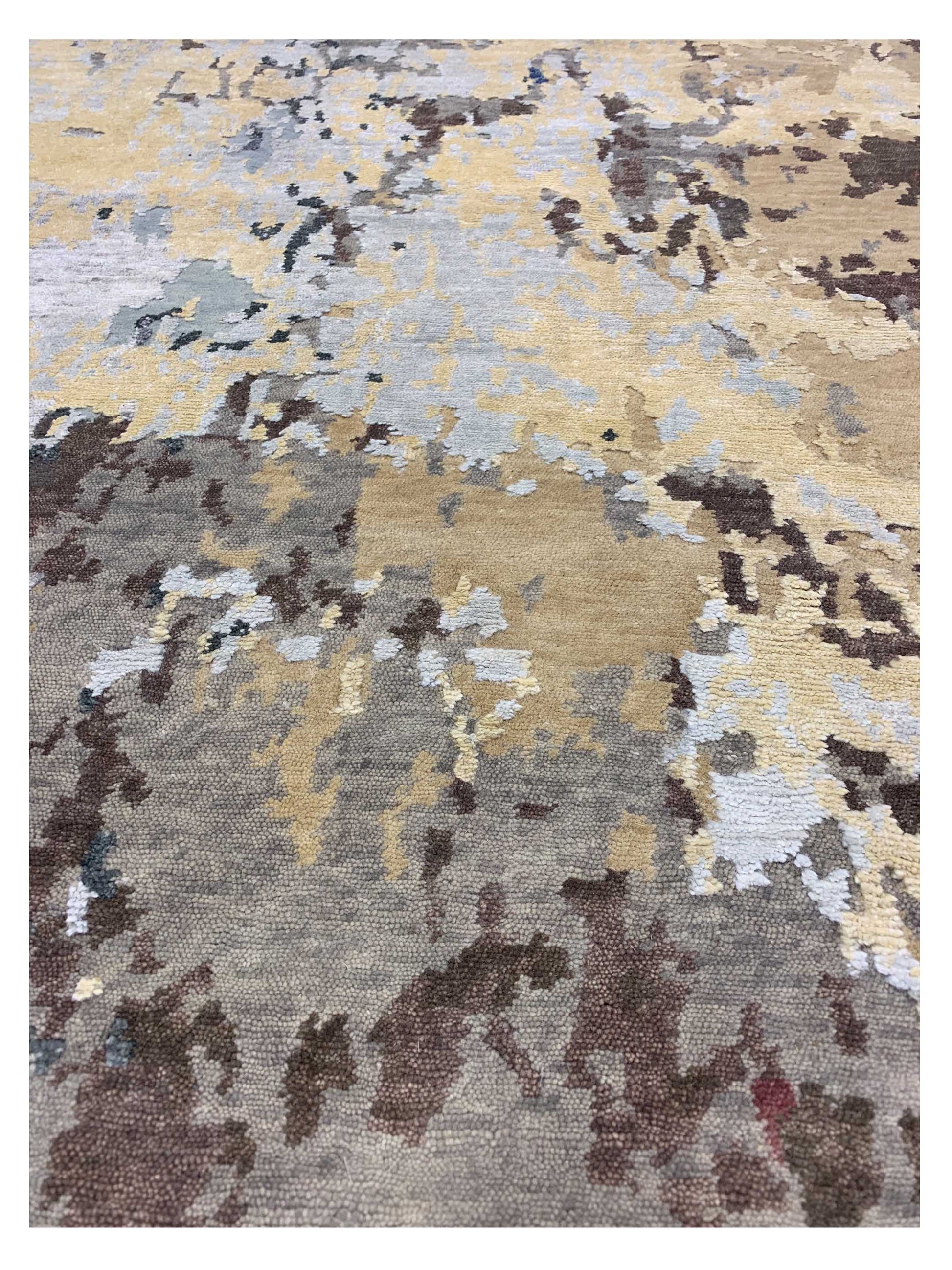 Artisan Toni Silver Gold Transitional Knotted Rug - Rugs - Artisan - Atlanta Designer Rugs