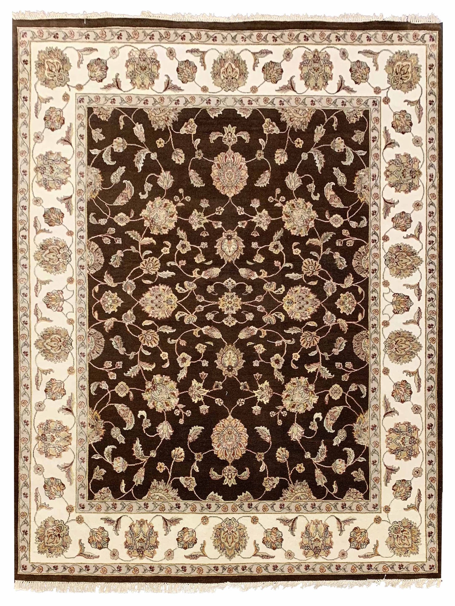 Artisan Winona Brown Ivory Traditional Knotted Rug - Rugs - Artisan - Atlanta Designer Rugs