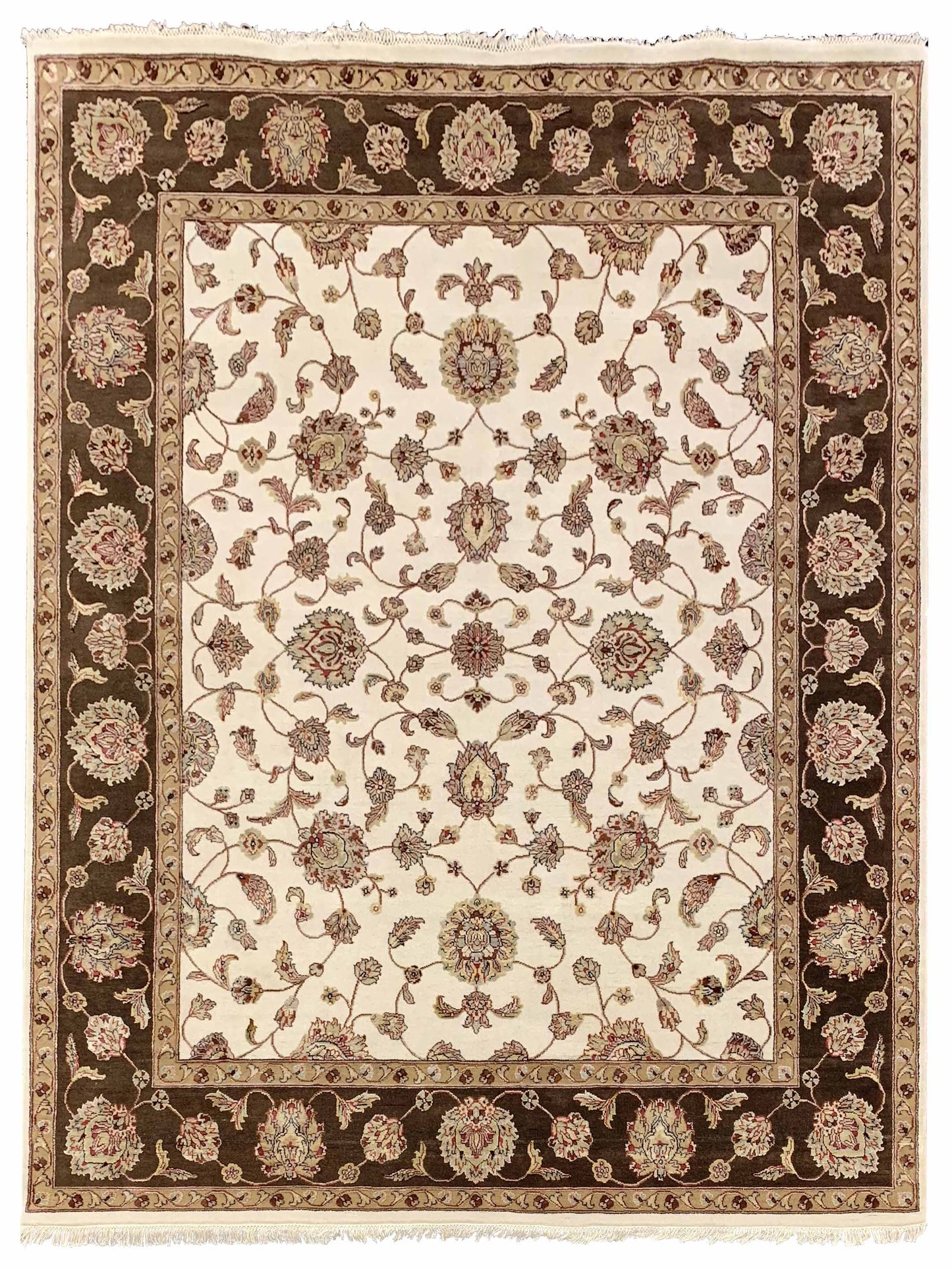 Artisan Winona Ivory Brown Traditional Knotted Rug - Rugs - Artisan - Atlanta Designer Rugs