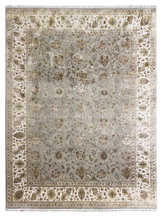 Artisan Rachel Lt.Blue Grey Ivory Traditional Knotted Rug - Rugs - Artisan - Atlanta Designer Rugs