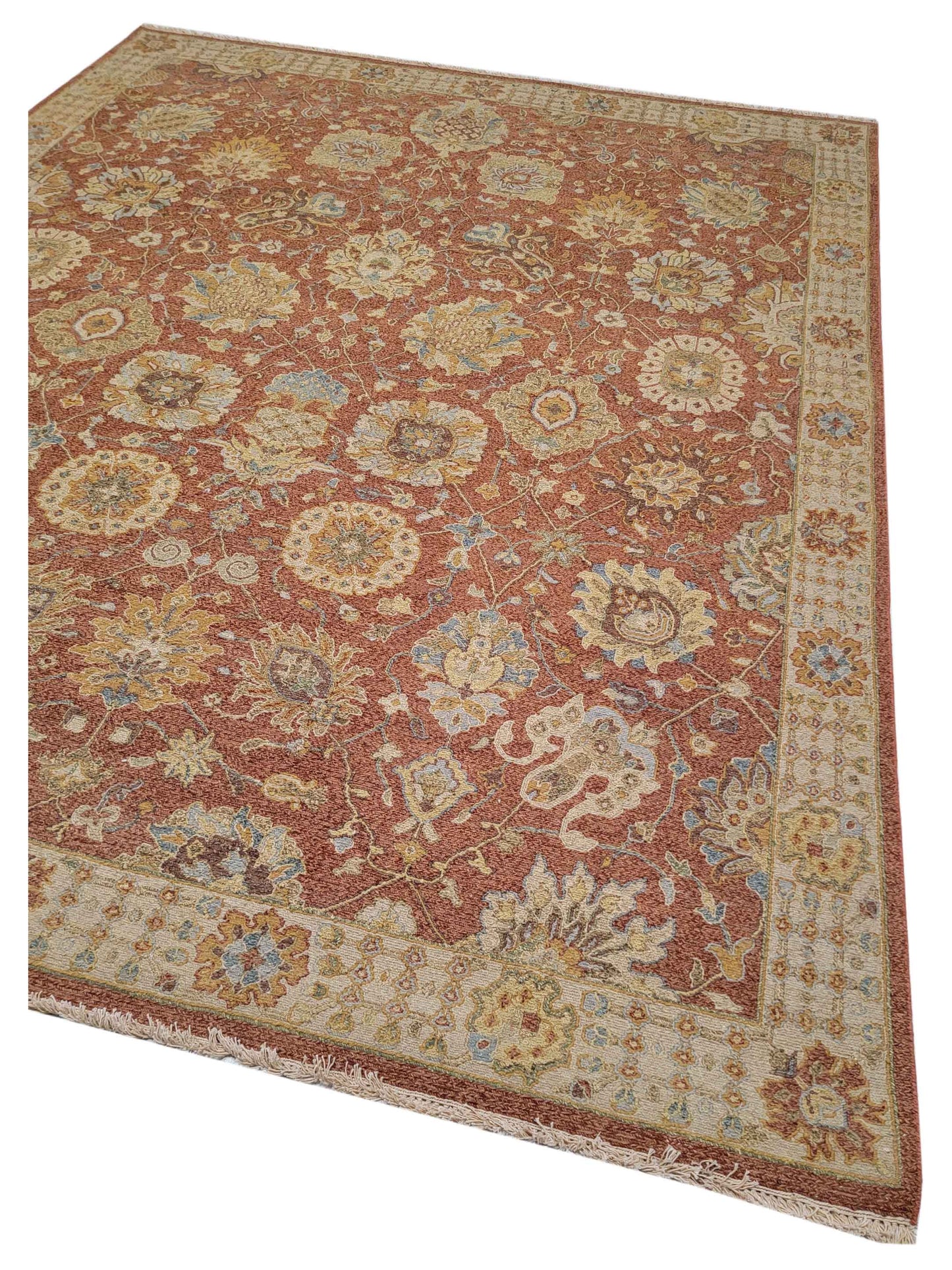 Artisan Sandra Rust Ivory Traditional Knotted Rug - Rugs - Artisan - Atlanta Designer Rugs