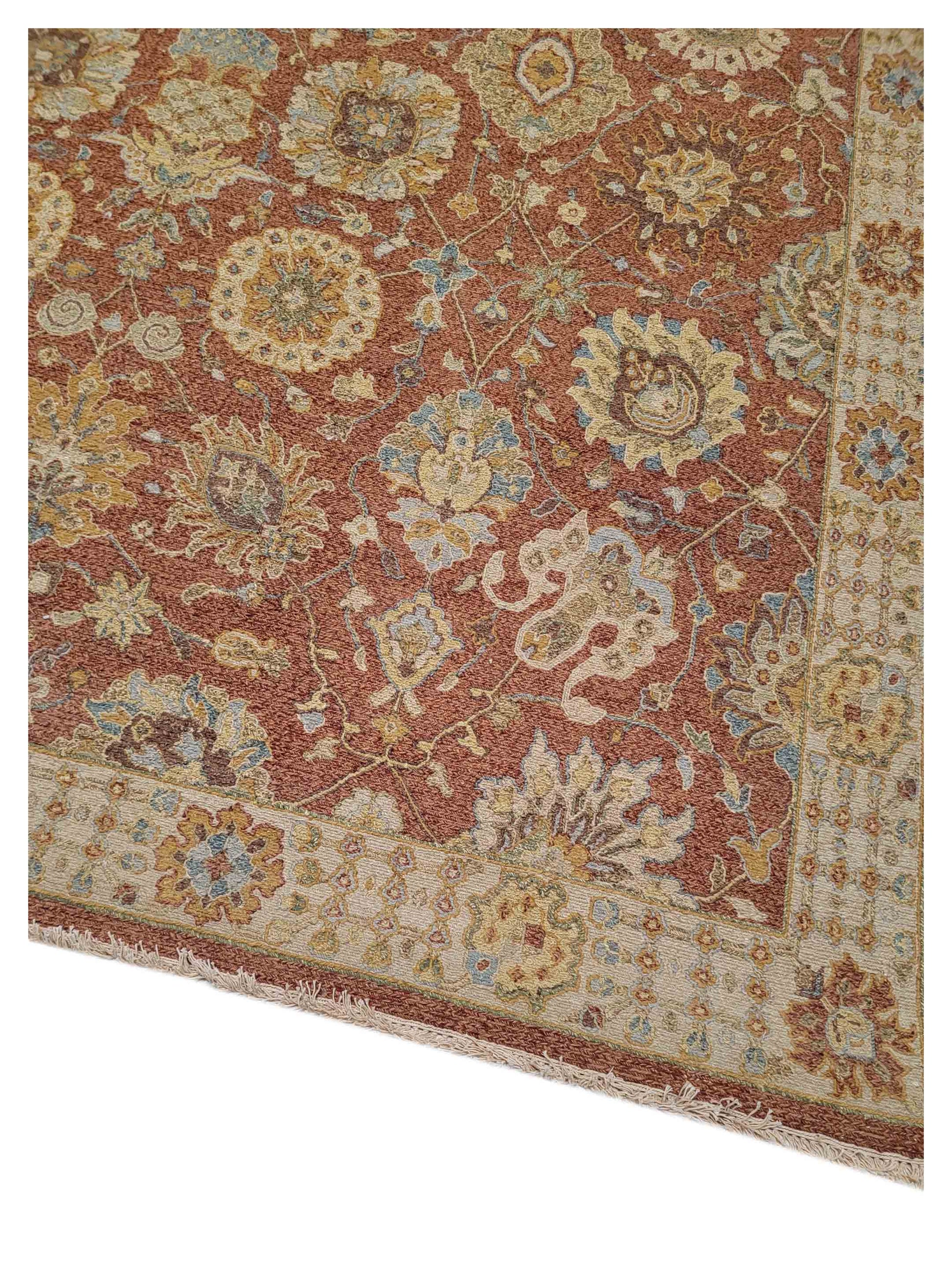 Artisan Sandra Rust Ivory Traditional Knotted Rug - Rugs - Artisan - Atlanta Designer Rugs