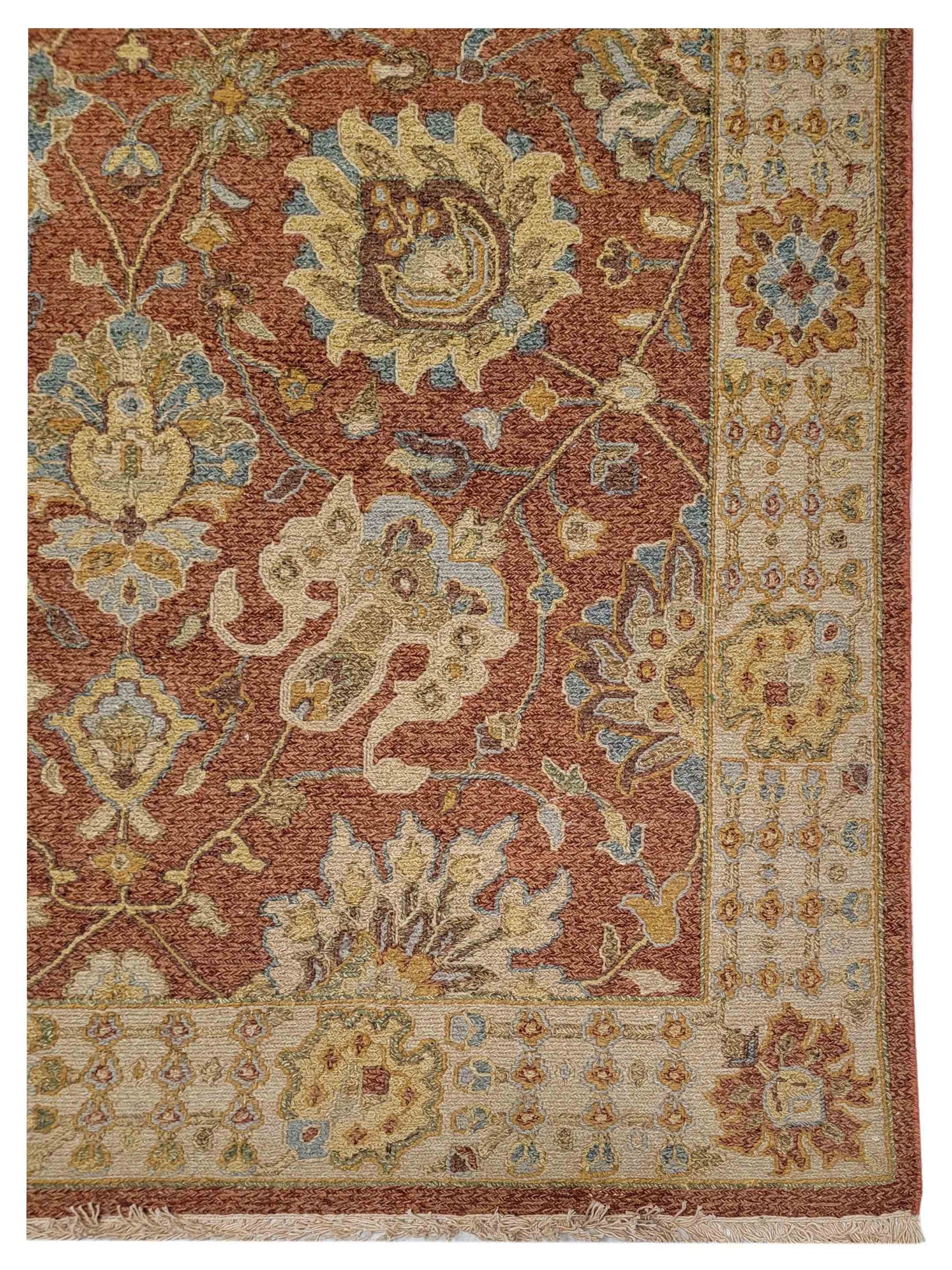 Artisan Sandra Rust Ivory Traditional Knotted Rug - Rugs - Artisan - Atlanta Designer Rugs