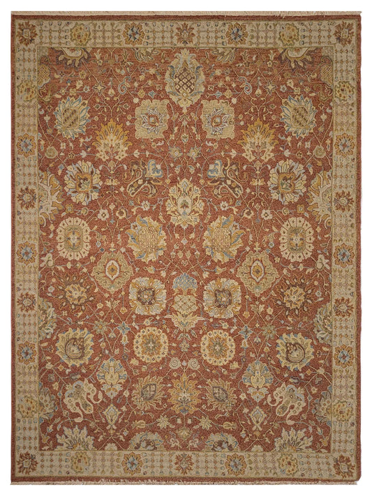 Artisan Sandra Rust Ivory Traditional Knotted Rug - Rugs - Artisan - Atlanta Designer Rugs