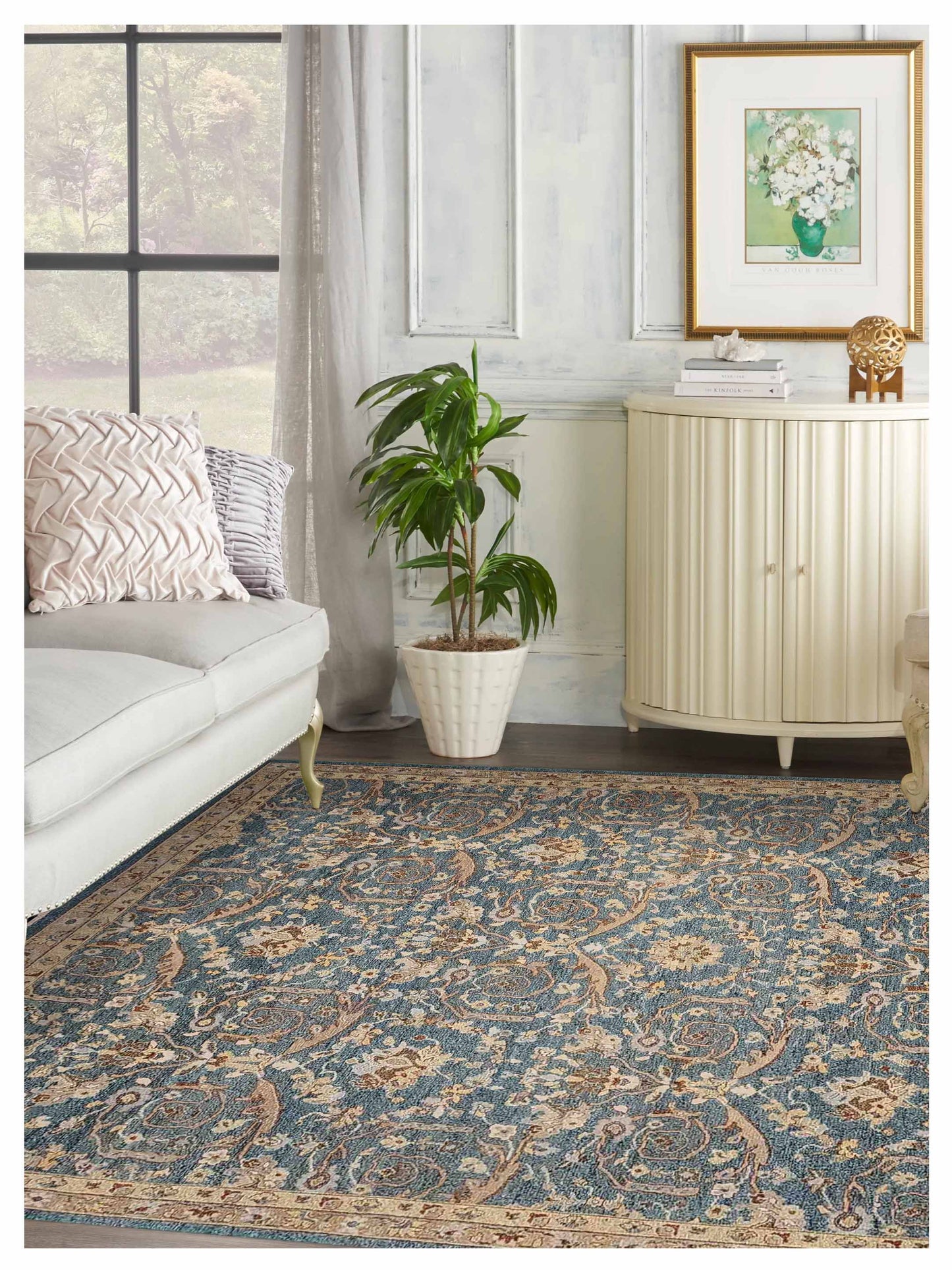 Artisan Sandra  M.Blue Camel Traditional Knotted Rug