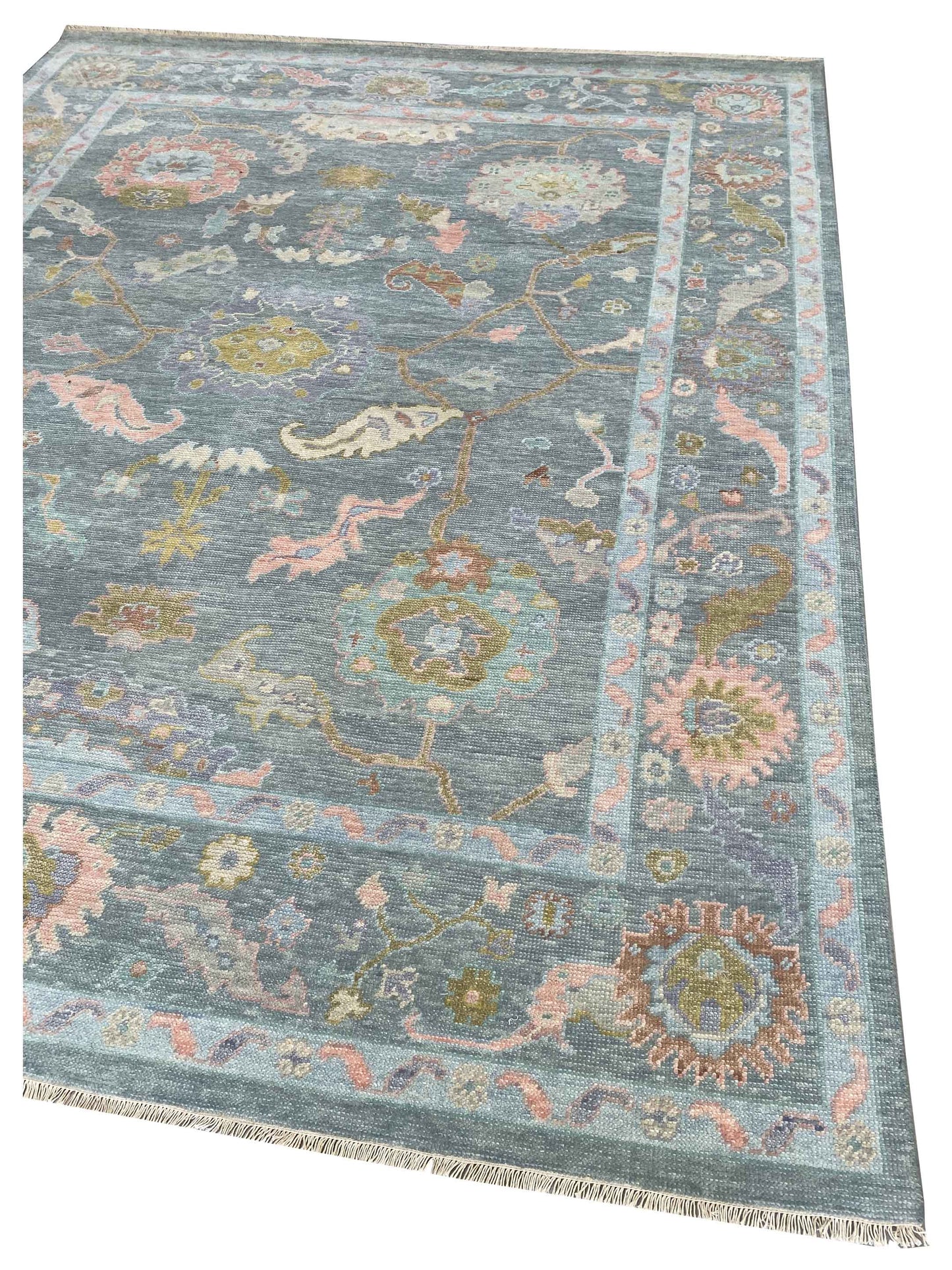 Artisan Blossom  Blue  Traditional Knotted Rug