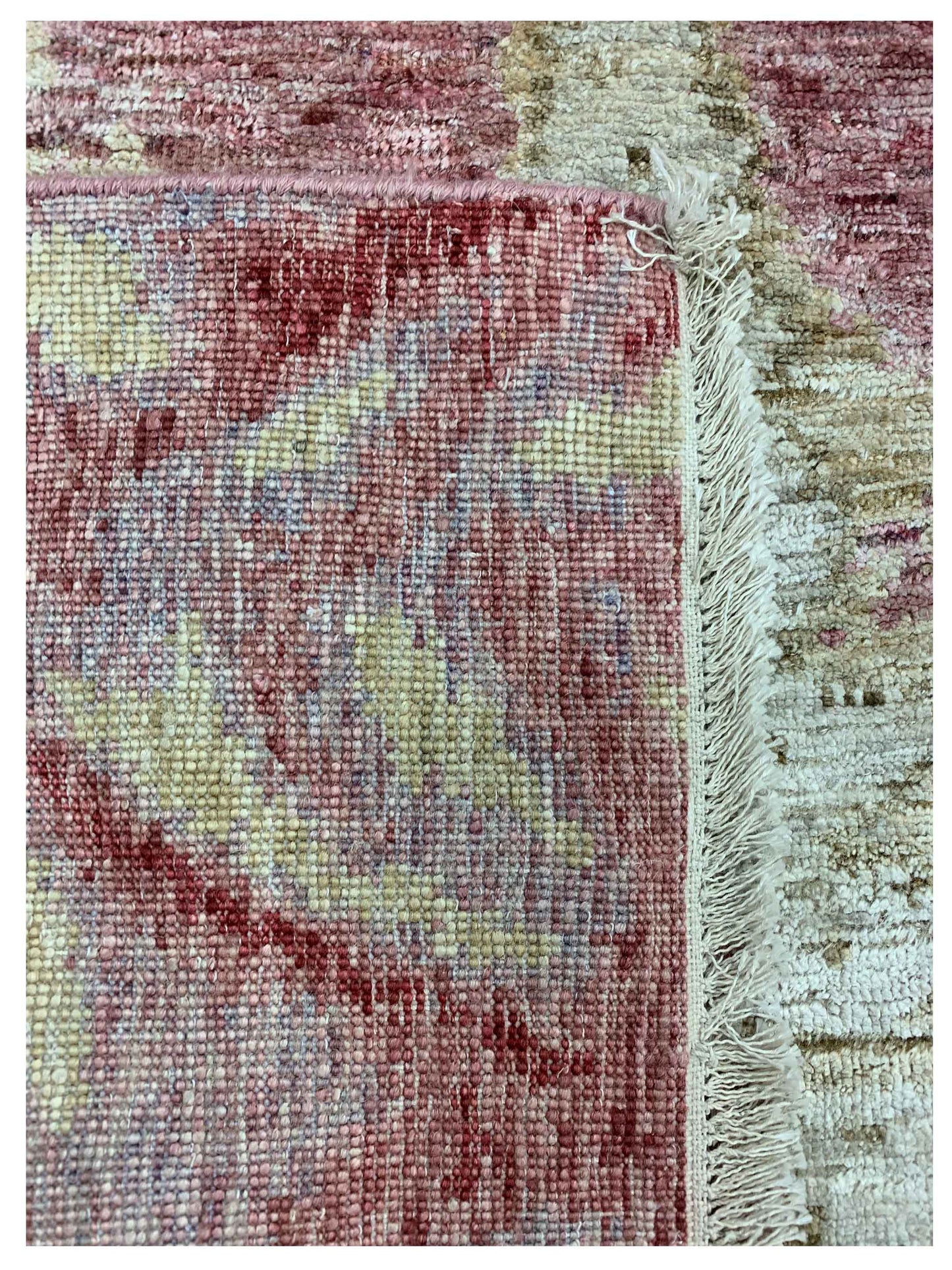 Artisan Pamela  Beige Pink Modern Knotted Rug