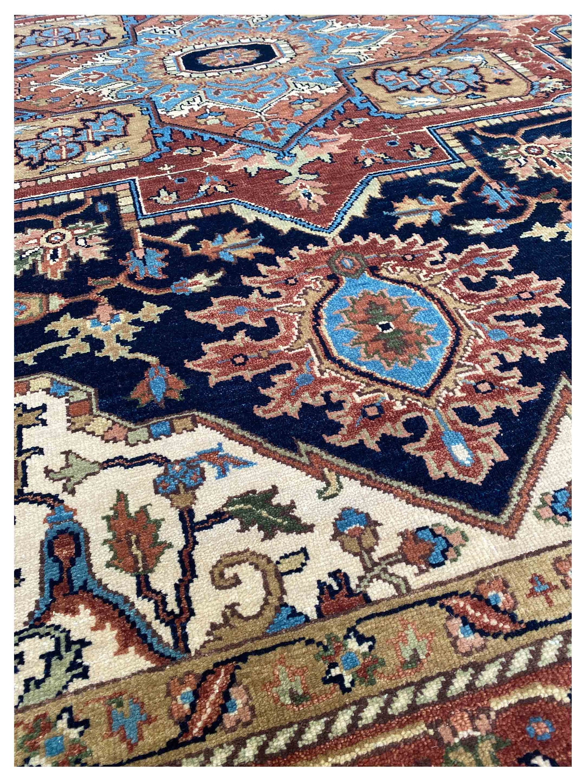 Artisan Sarapi Navy Rust Traditional Knotted Rug - Rugs - Artisan - Atlanta Designer Rugs