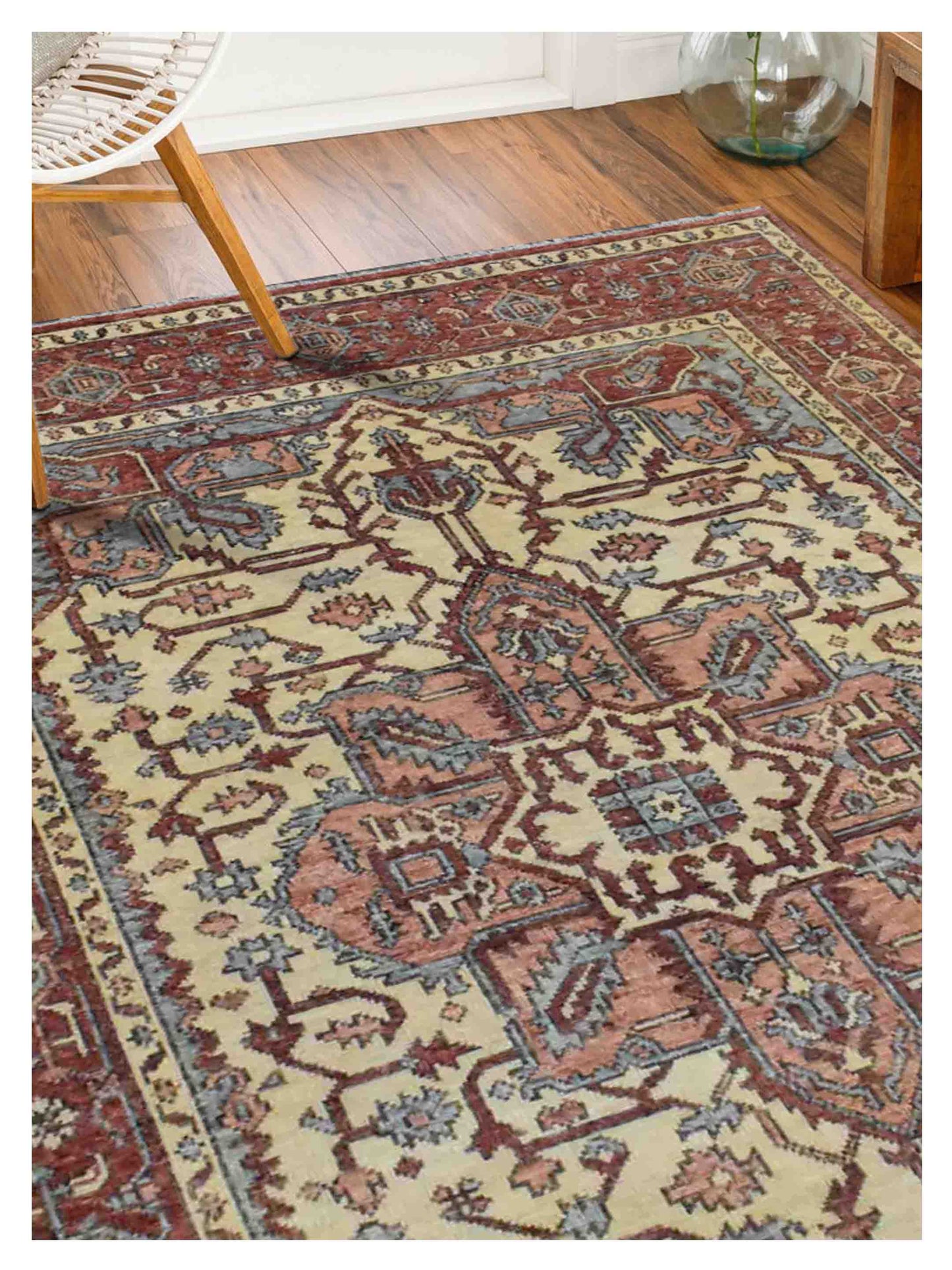 Artisan Aimee  Ivory Rust Traditional Knotted Rug