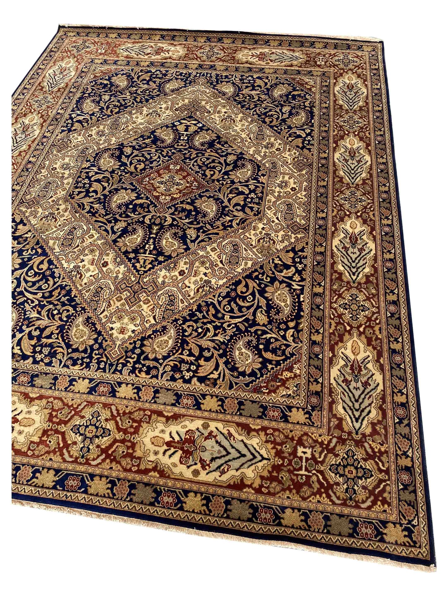 Artisan Lynda  Navy Rust Traditional Knotted Rug