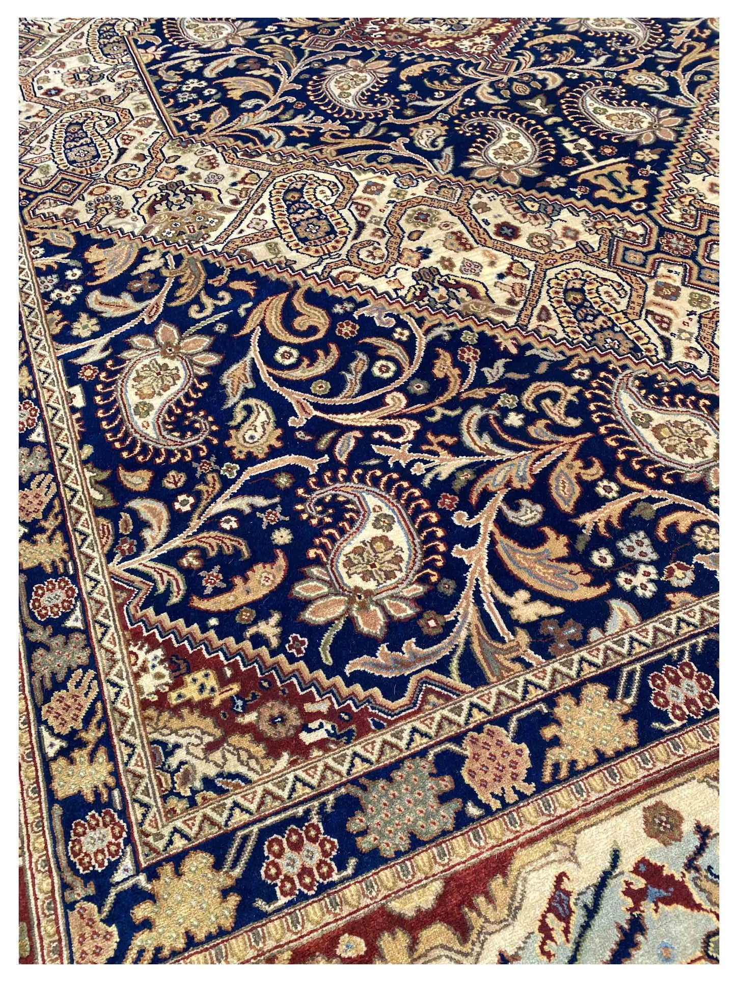 Artisan Lynda  Navy Rust Traditional Knotted Rug