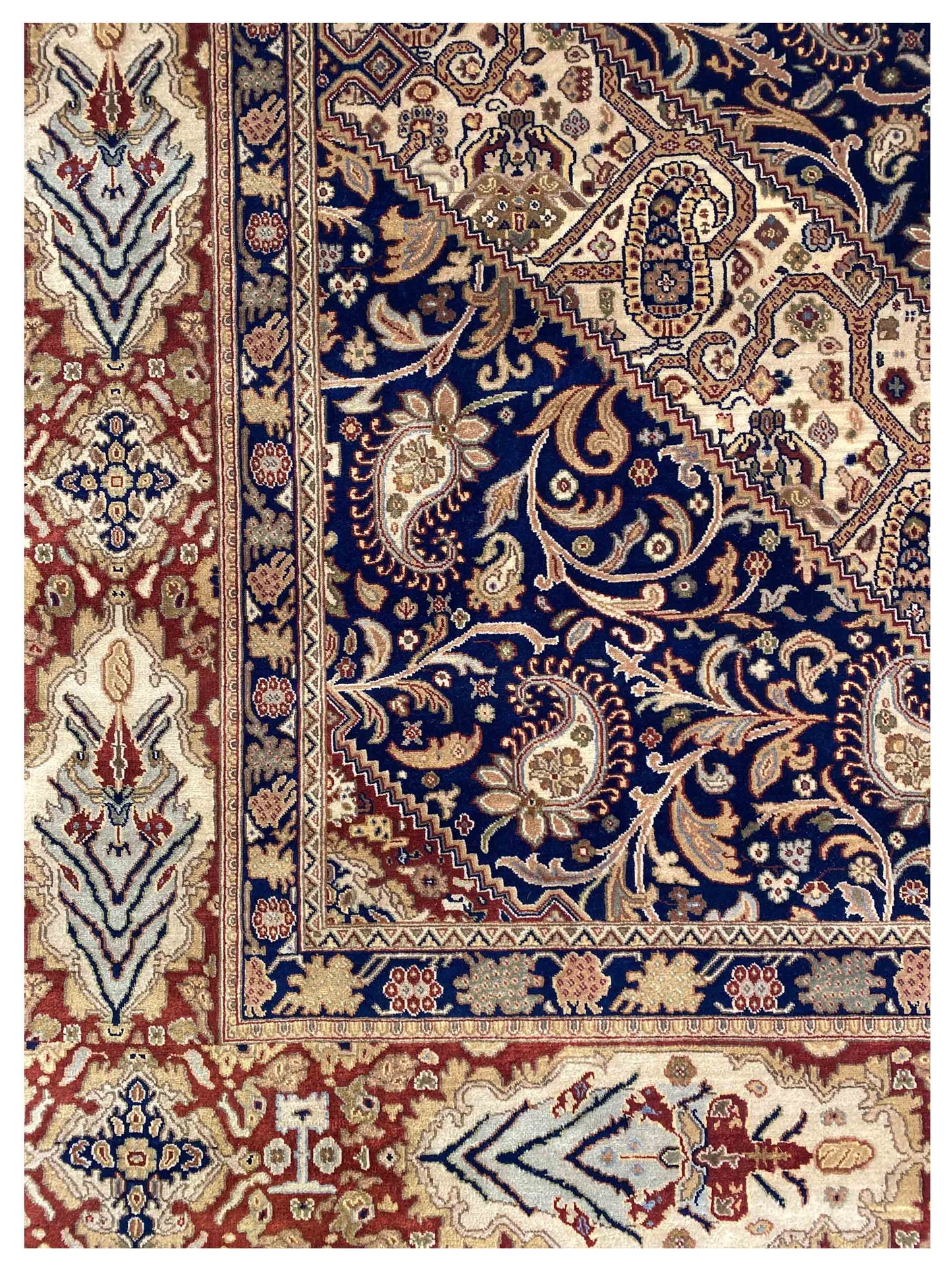 Artisan Lynda  Navy Rust Traditional Knotted Rug