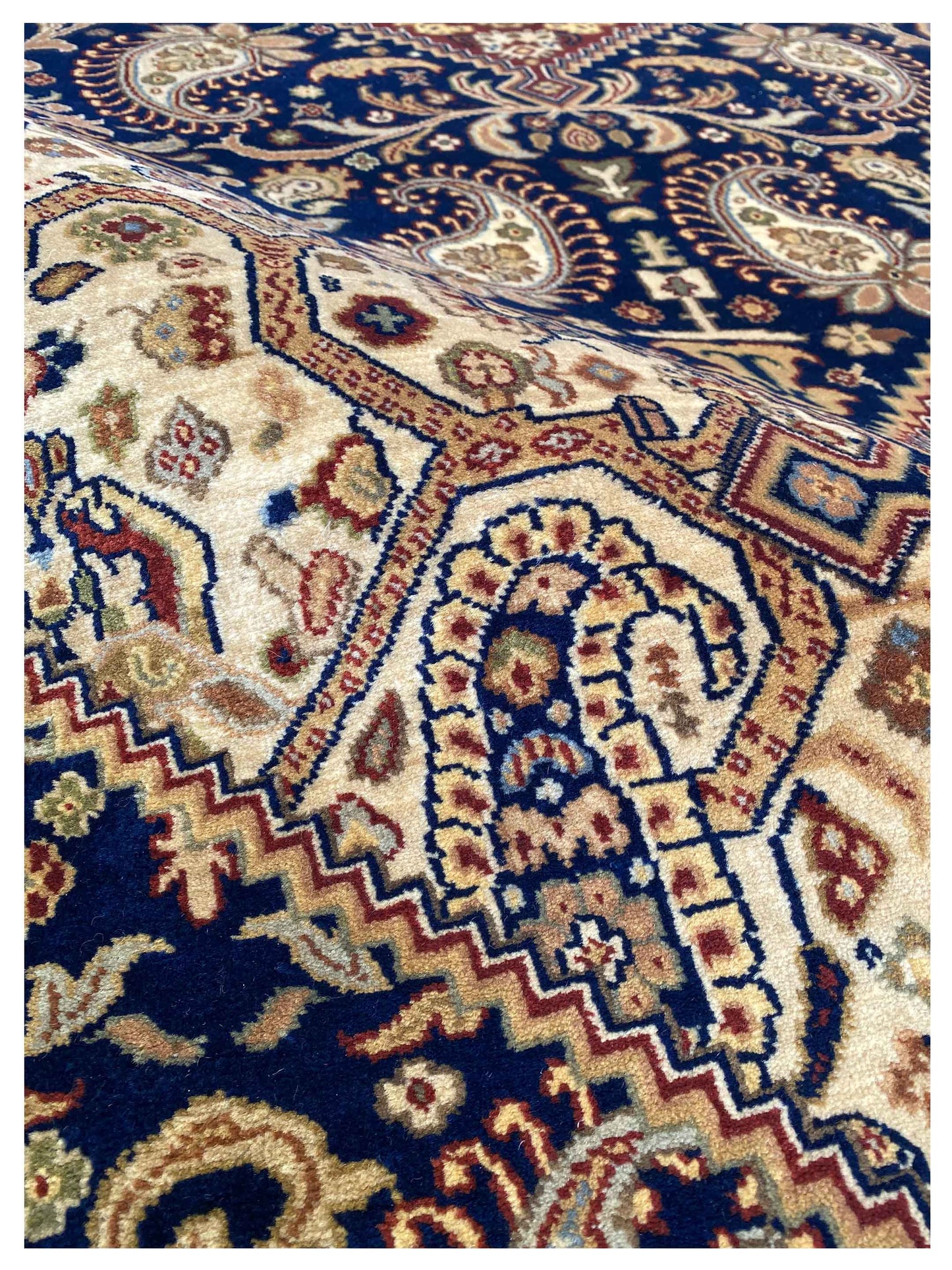 Artisan Lynda  Navy Rust Traditional Knotted Rug