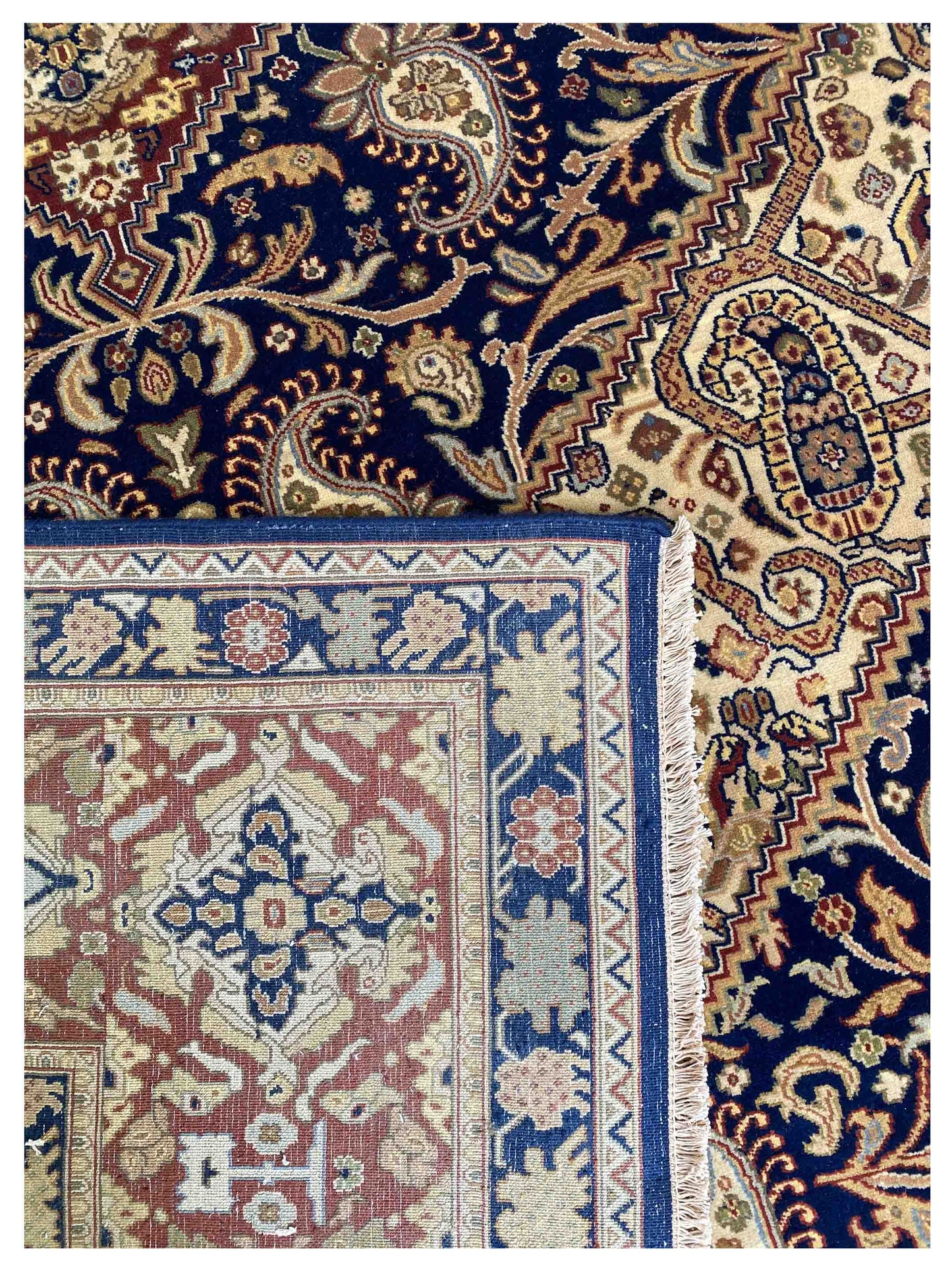 Artisan Lynda  Navy Rust Traditional Knotted Rug