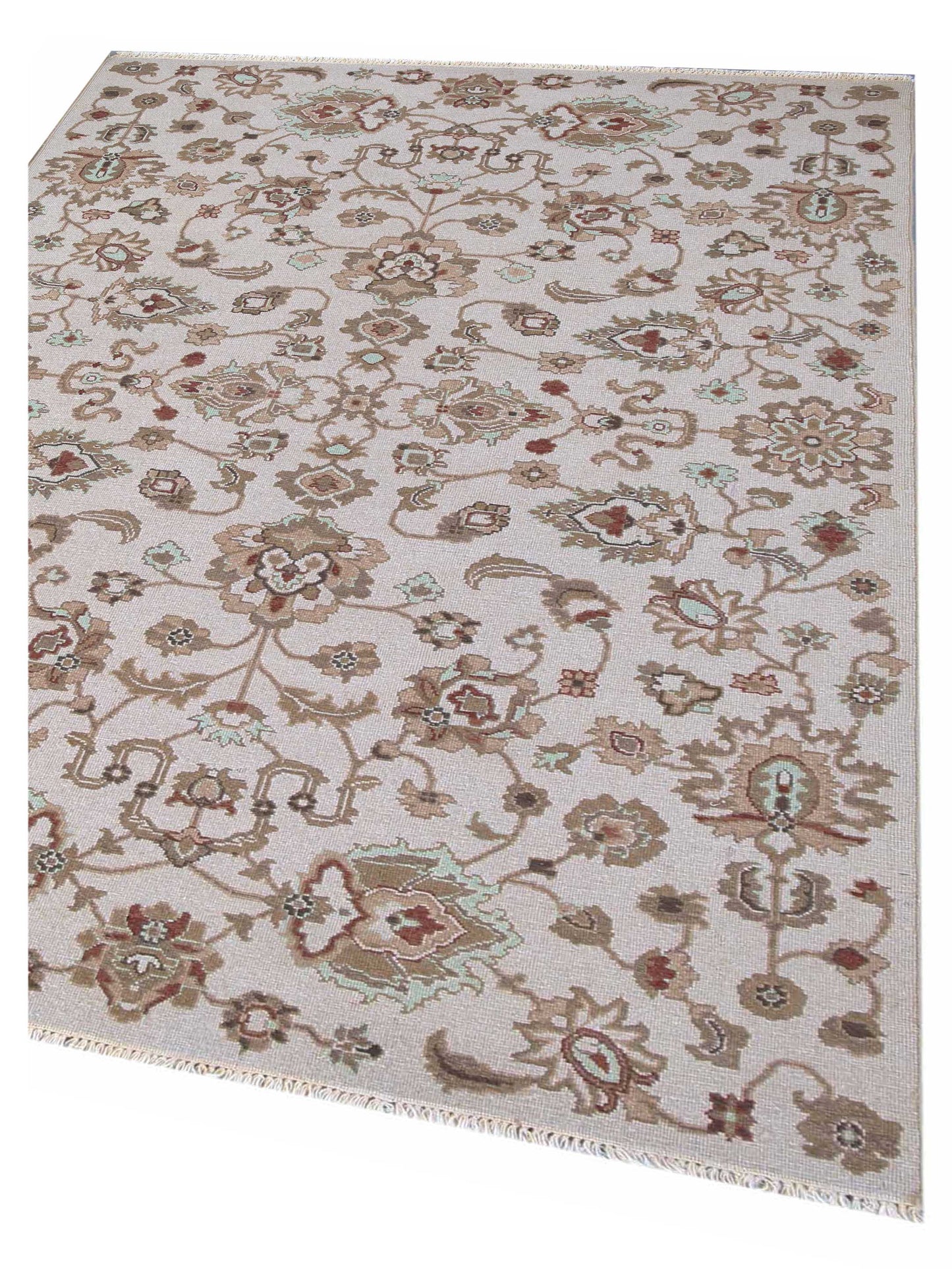 Artisan Sandra Ivory Soft Green Traditional Knotted Rug - Rugs - Artisan - Atlanta Designer Rugs