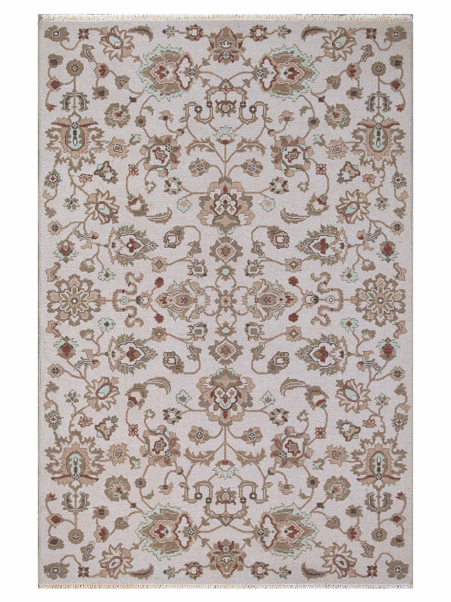 Artisan Sandra Ivory Soft Green Traditional Knotted Rug - Rugs - Artisan - Atlanta Designer Rugs