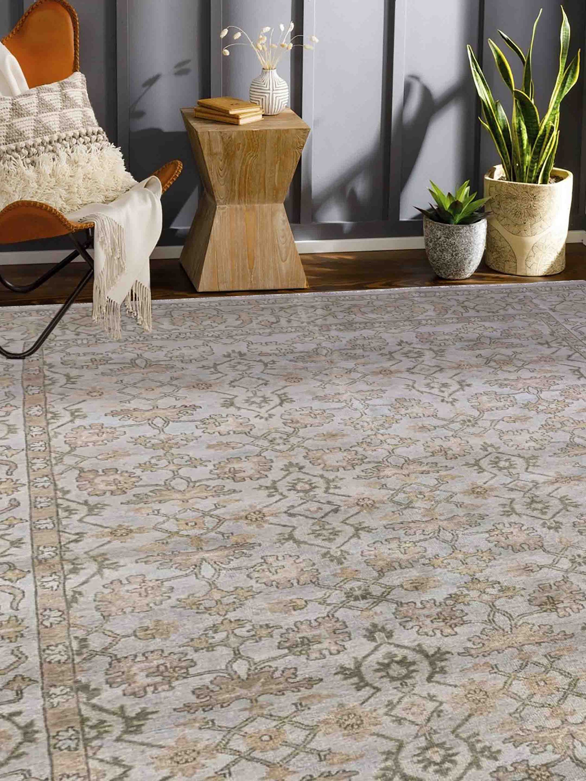 Artisan Emma Silver Traditional Knotted Rug - Rugs - Artisan - Atlanta Designer Rugs