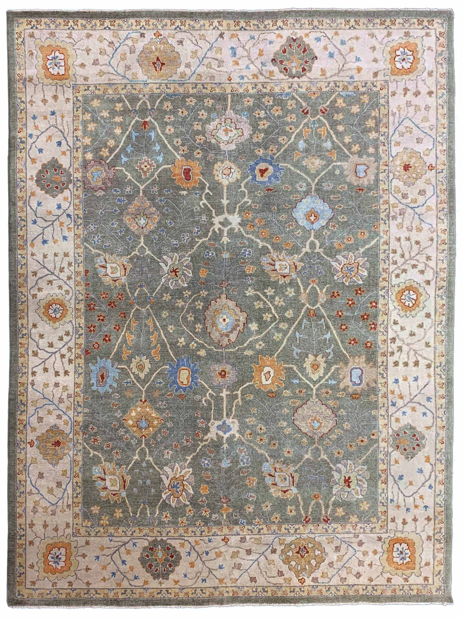 Artisan Julie Green Beige Transitional Knotted Rug - Rugs - Artisan - Atlanta Designer Rugs