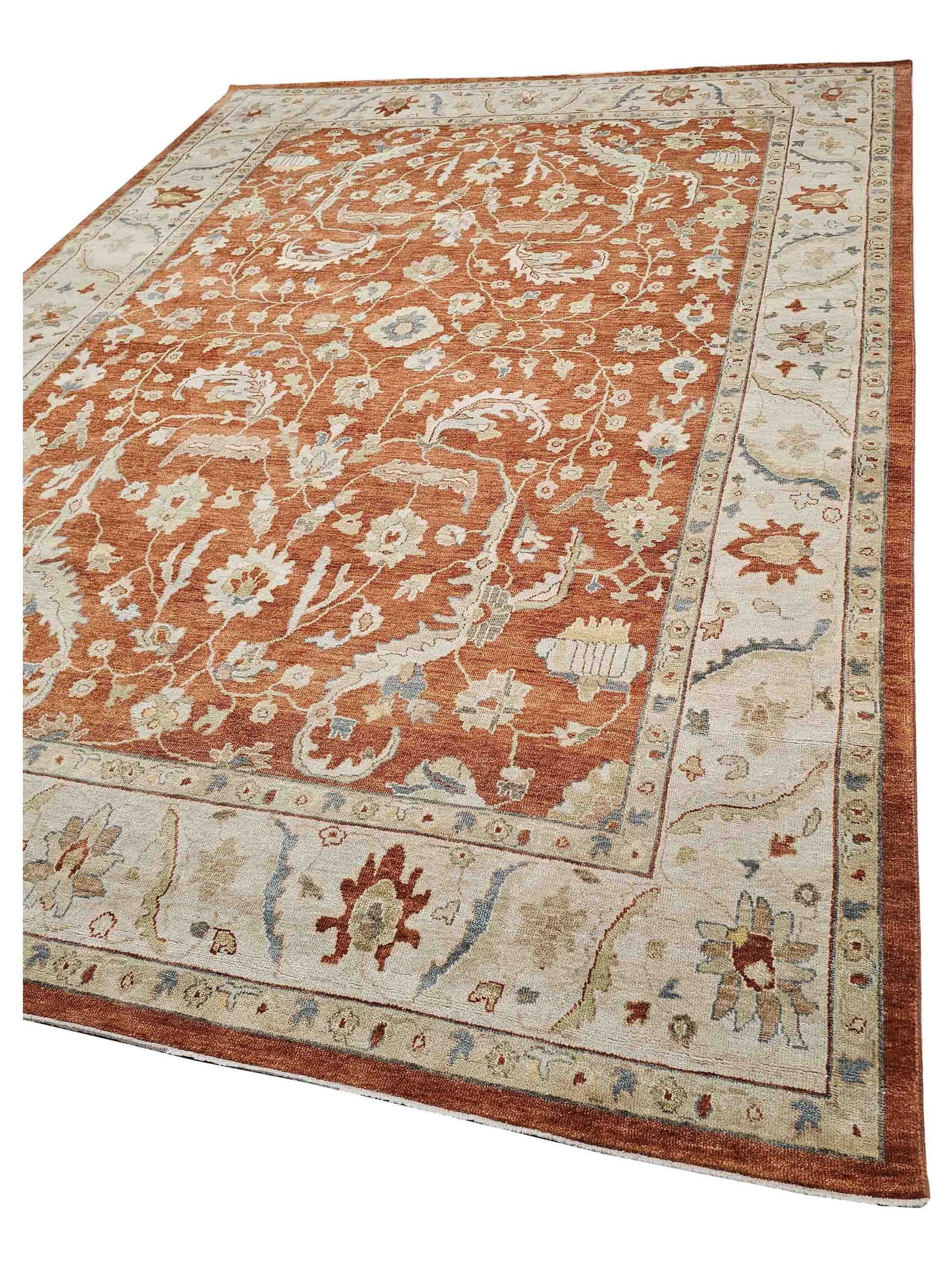 Artisan Julie Rust Beige Traditional Knotted Rug - Rugs - Artisan - Atlanta Designer Rugs