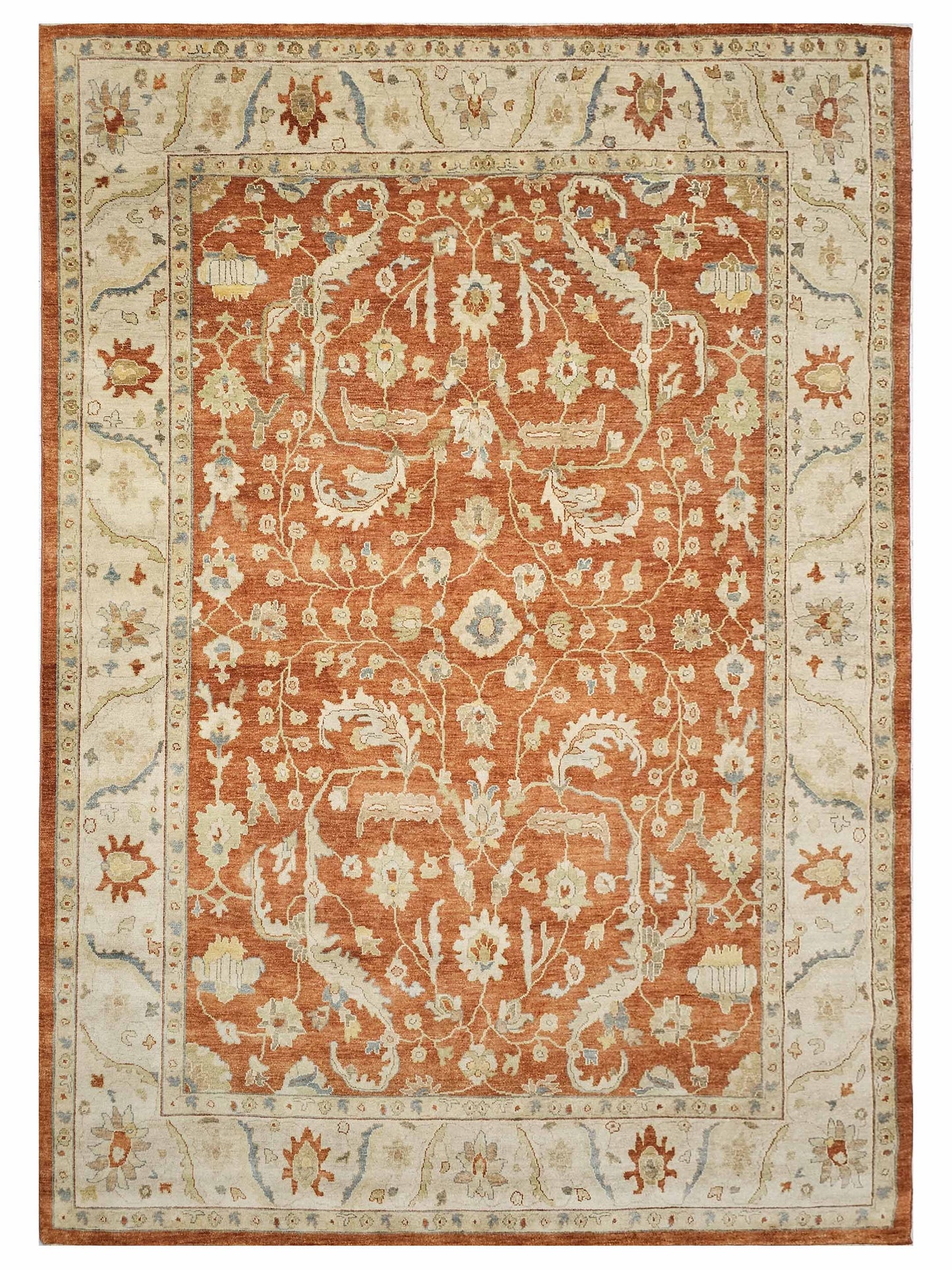 Artisan Julie Rust Beige Traditional Knotted Rug - Rugs - Artisan - Atlanta Designer Rugs