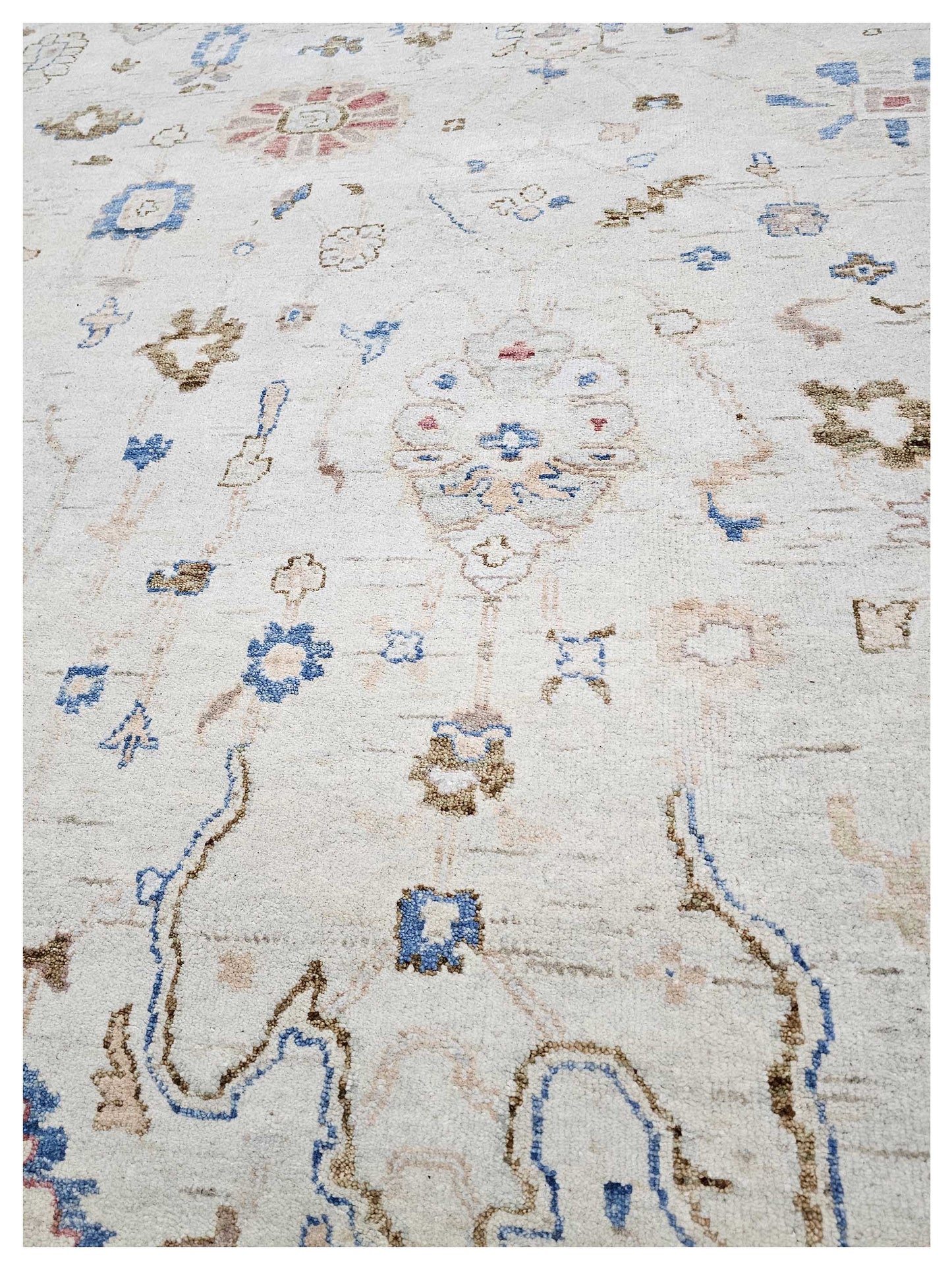 Artisan Julie Beige Sage Green Traditional Knotted Rug - Rugs - Artisan - Atlanta Designer Rugs