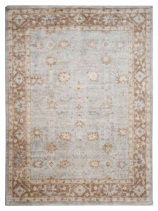 Artisan Julie Sage Green Rust Traditional Knotted Rug - Rugs - Artisan - Atlanta Designer Rugs