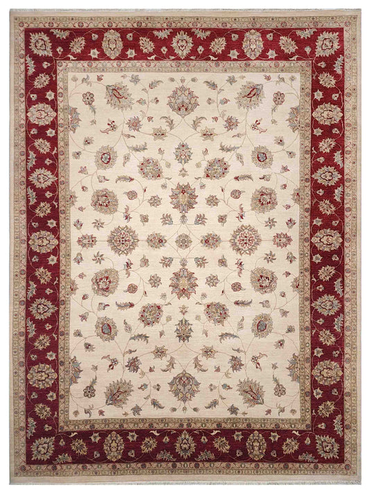 Artisan Zara Beige Red Traditional Knotted Rug - Rugs - Artisan - Atlanta Designer Rugs