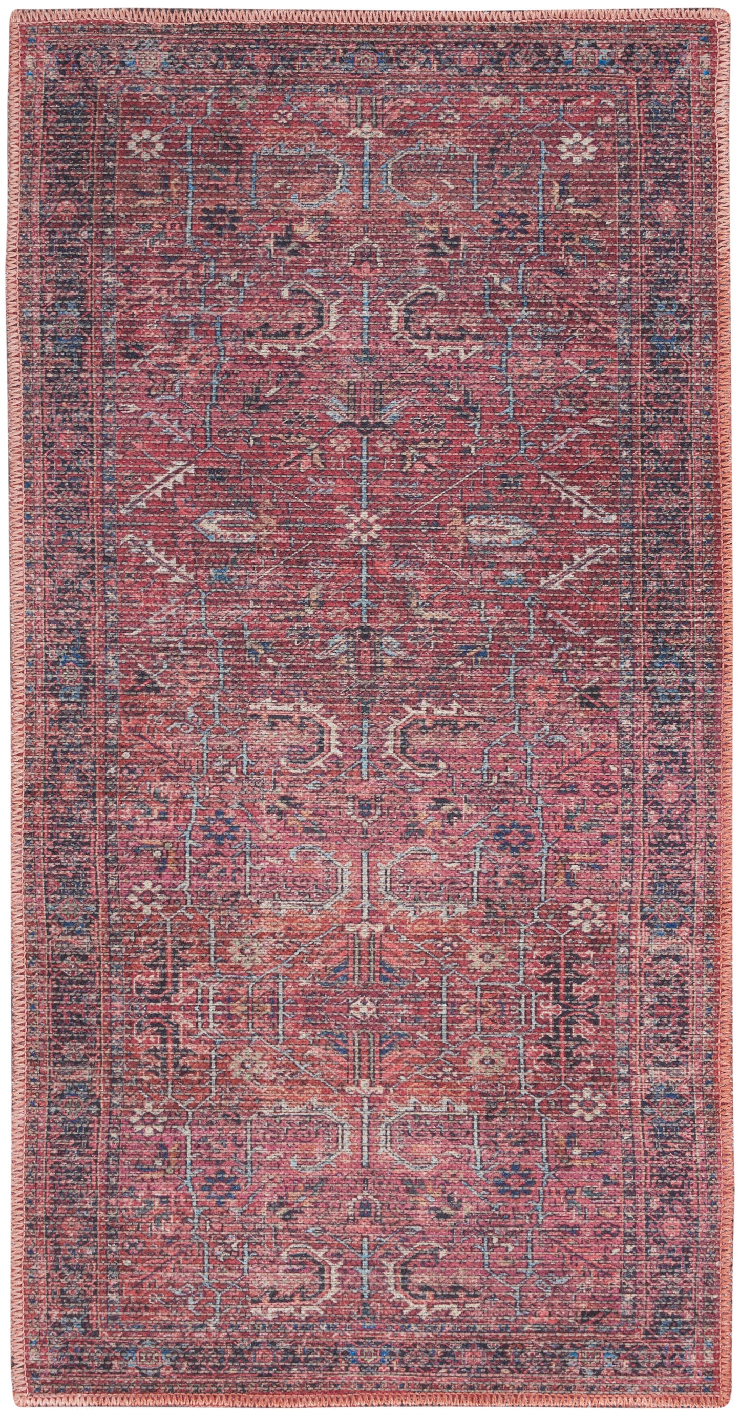 Nicole Curtis Machine Washable Series 1 SR102 Brick Traditional Machinemade Rug