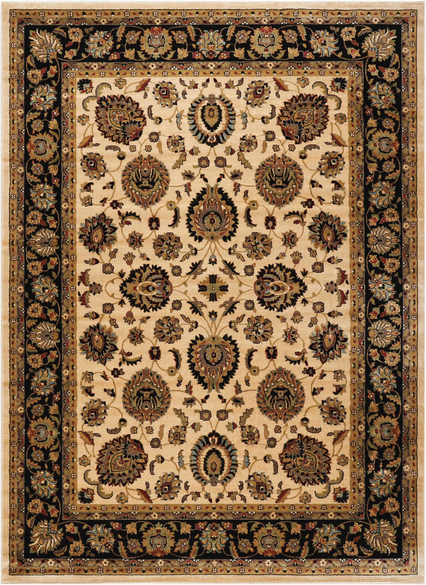 Nourison Home Delano DEL01 Ivory Black  Traditional Machinemade Rug