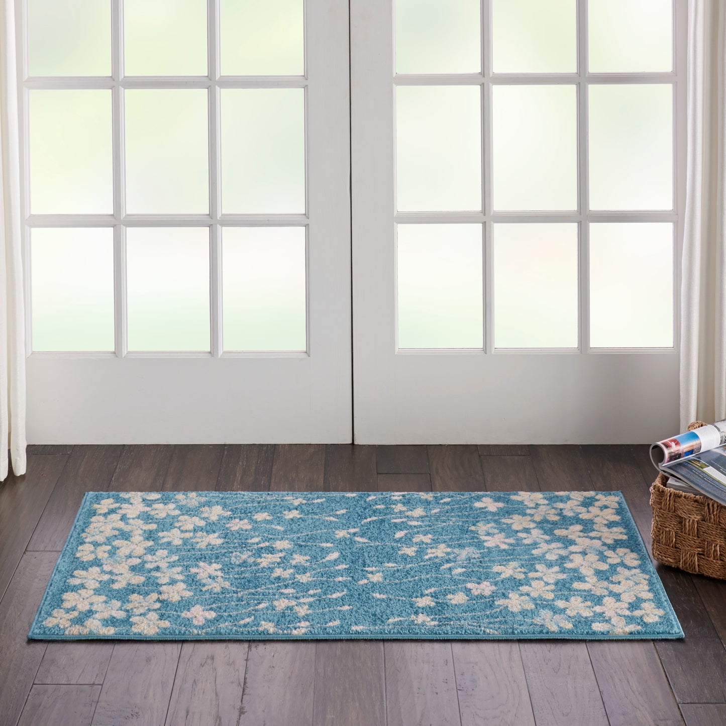 Nourison Home Tranquil TRA04 Turquoise  Contemporary Machinemade Rug