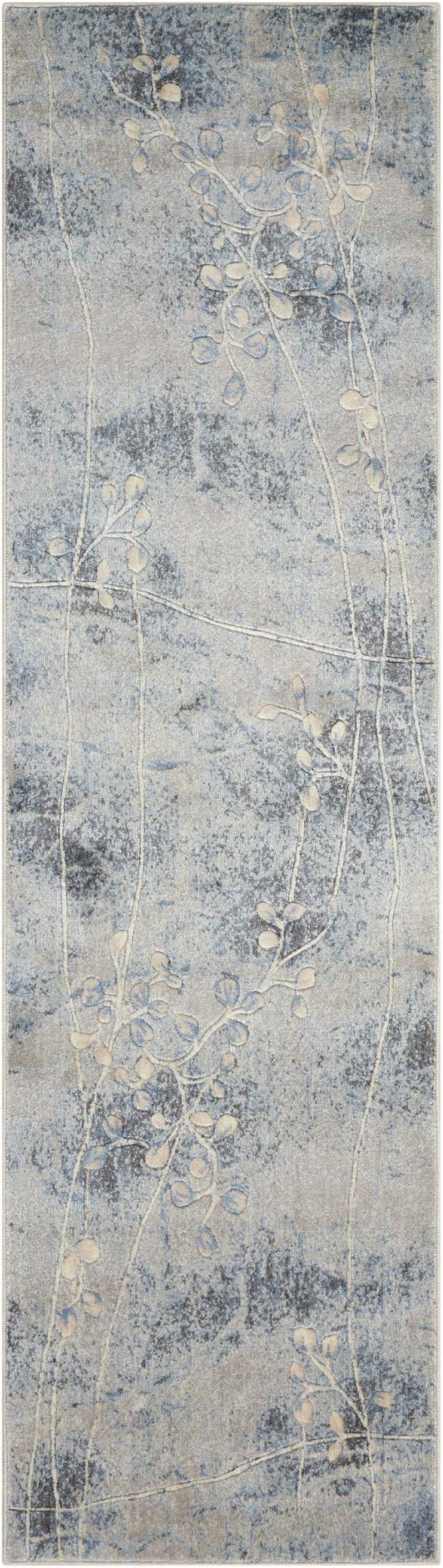 Nourison Home Somerset ST74 Silver Blue  Contemporary Machinemade Rug