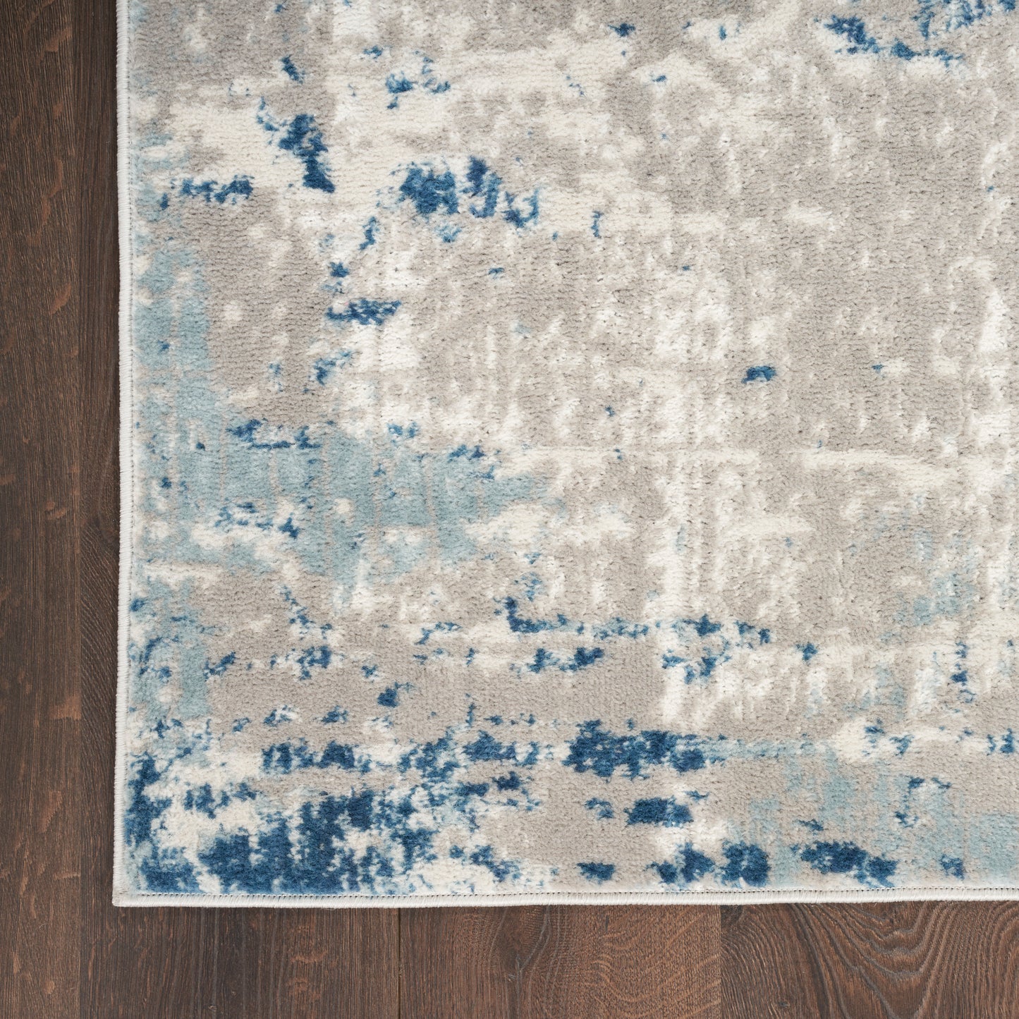 Nourison Home Quarry QUA01 Ivory Grey Blue  Contemporary Machinemade Rug