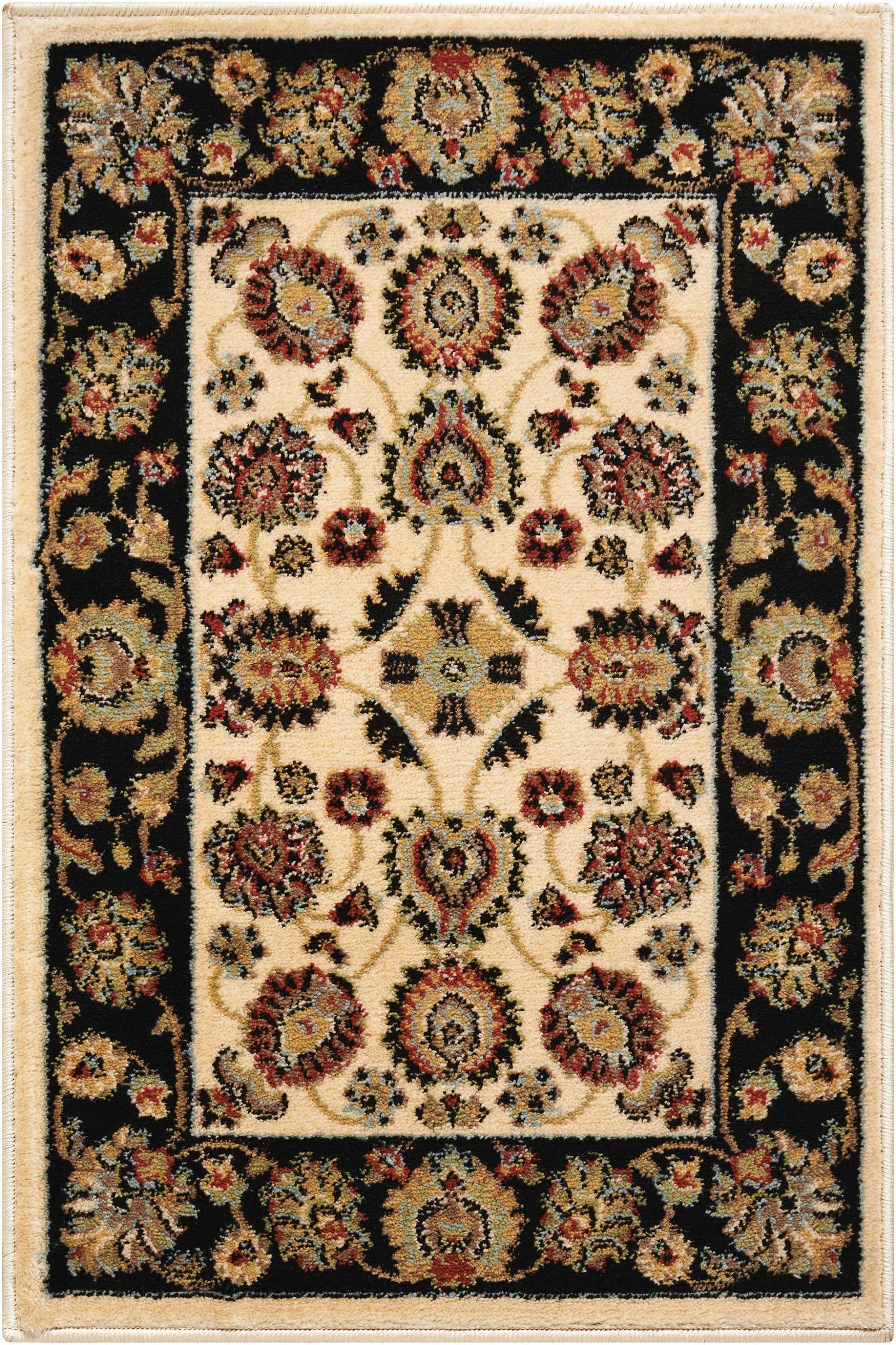 Nourison Home Delano DEL01 Ivory Black Traditional Machinemade Rug