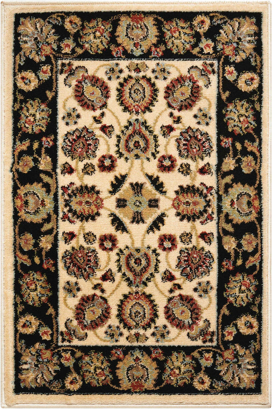 Nourison Home Delano DEL01 Ivory Black Traditional Machinemade Rug